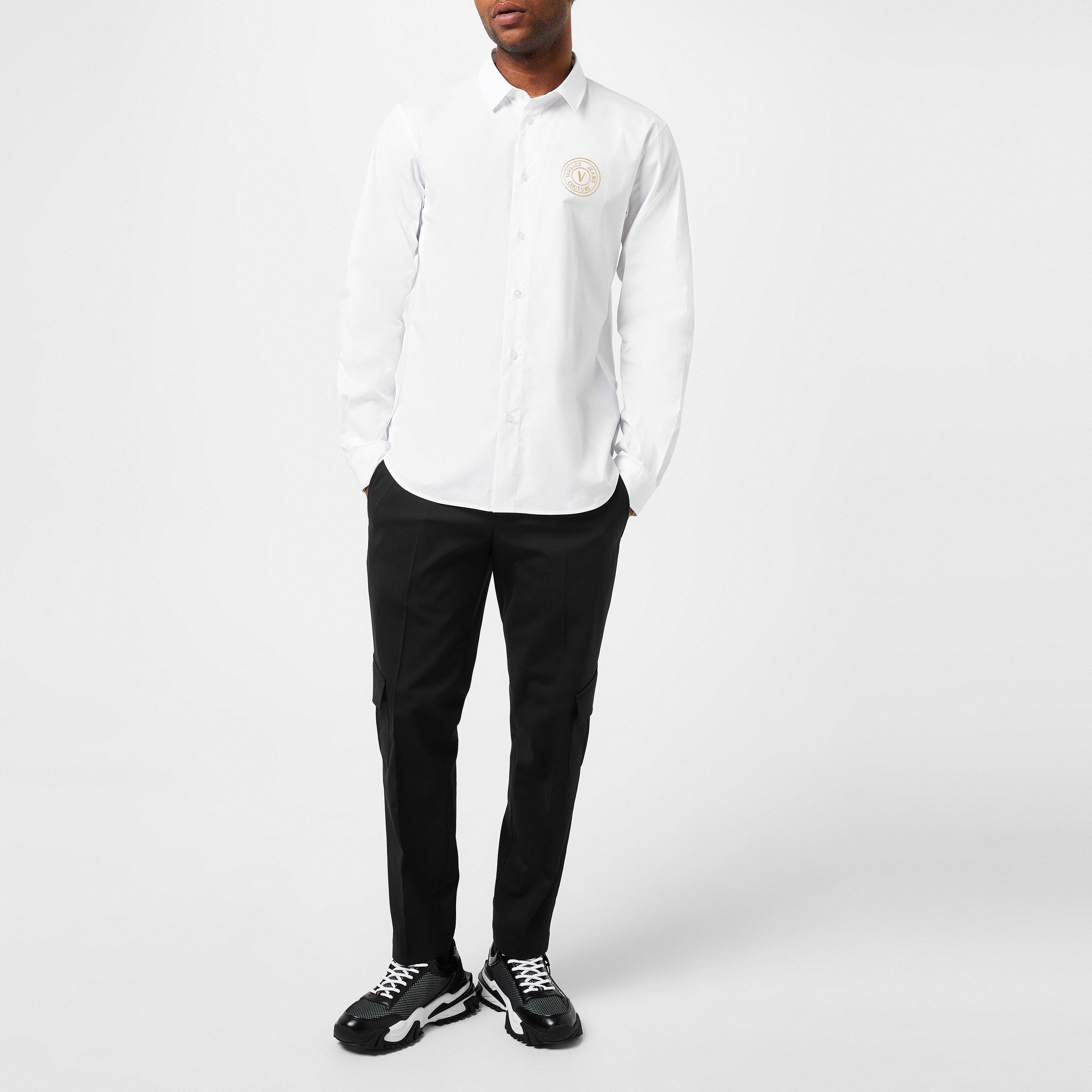 White 003 - Versace Jeans Couture - Logo Long Sleeve Shirt - 5
