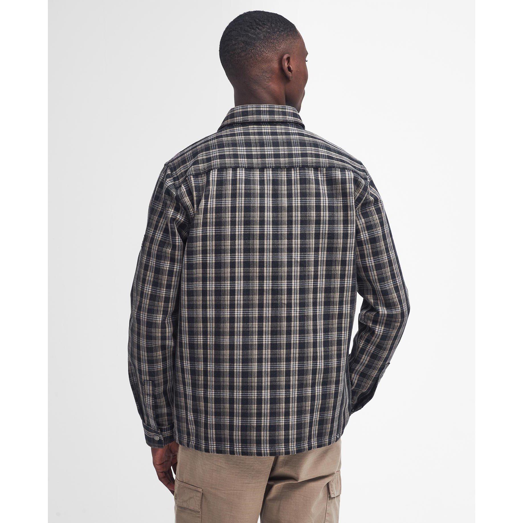 Charcoal CH91 - Barbour International - Men's Phoenix Checked Two-Way Zip Overshirt - 2