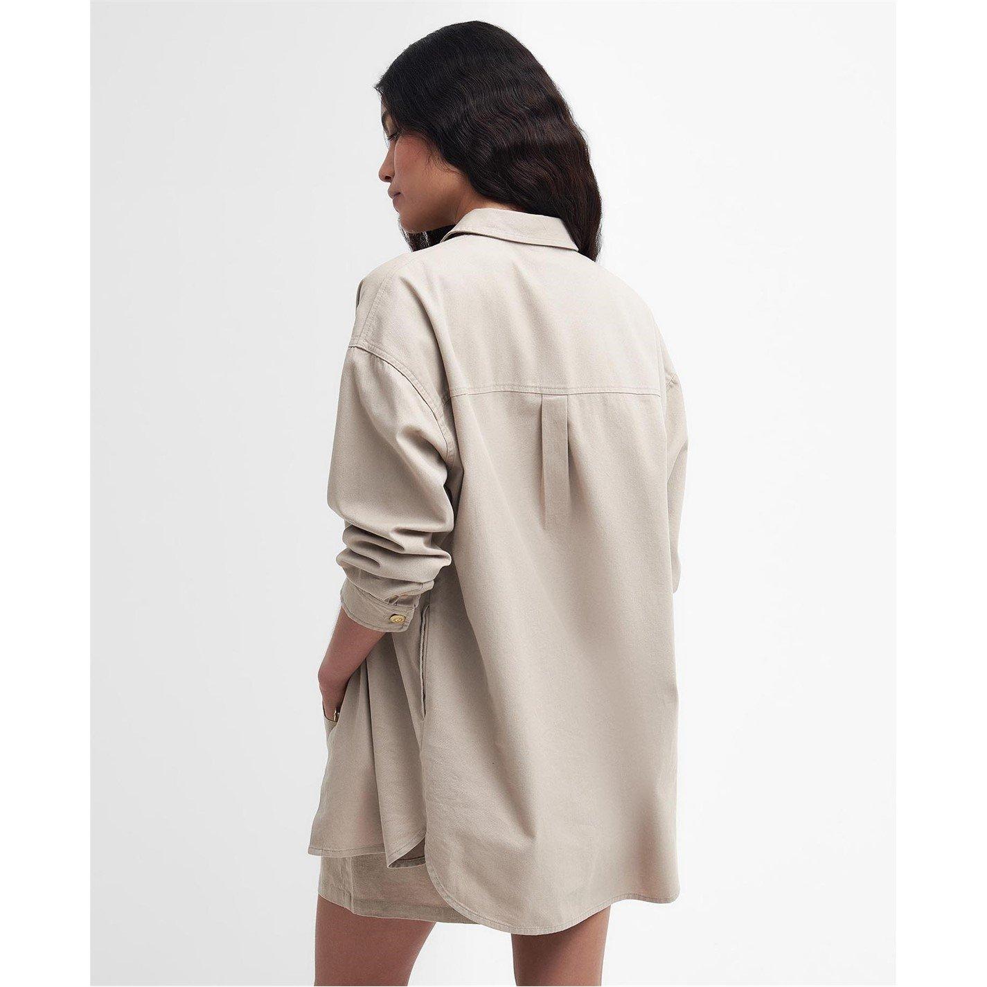 Oat - Barbour International - Women's Morgan Cotton Button-Down Overshirt - 3