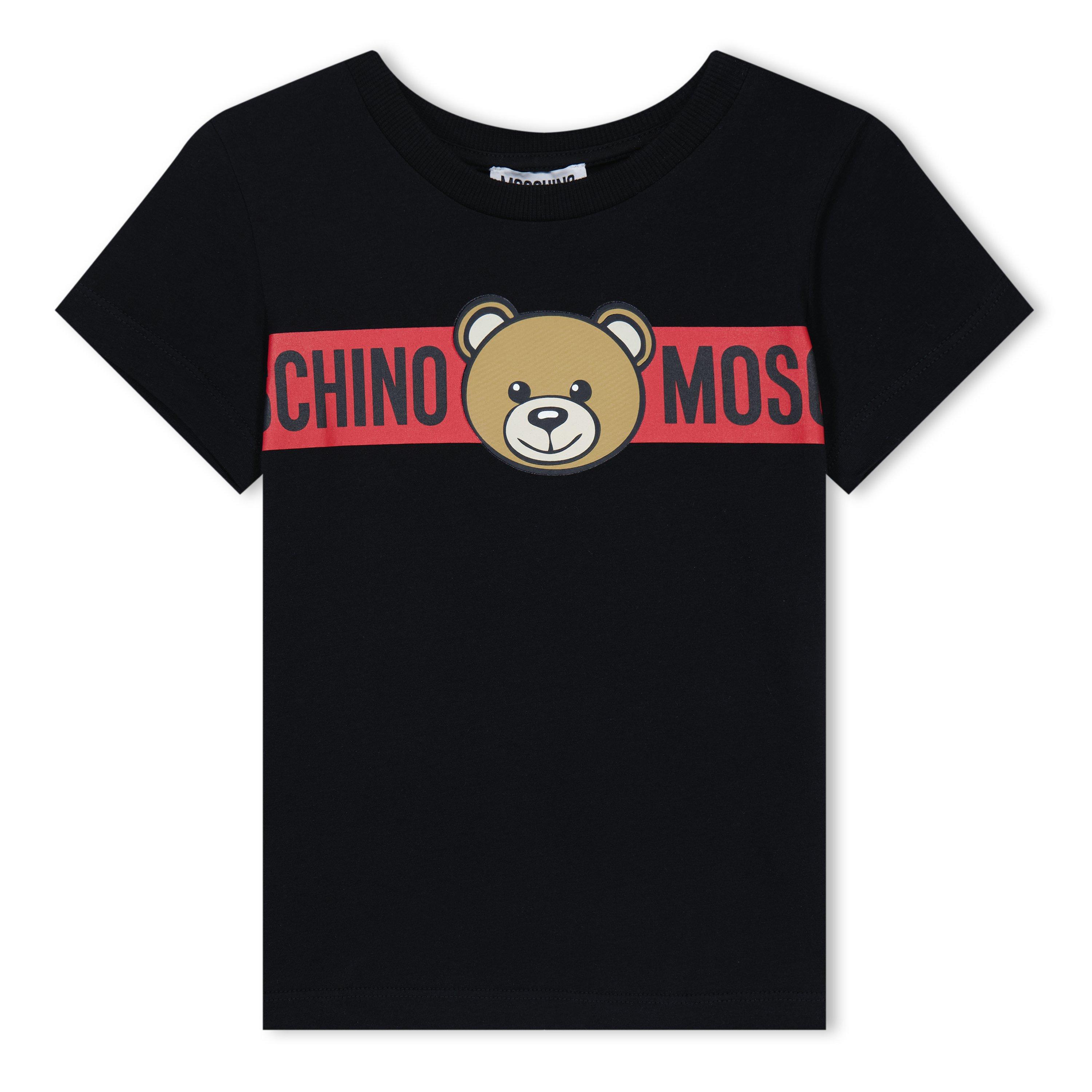 Tシャツ・カットソー Moschino Black Cotton T-Shirt With Playful Bear Graphic Organic cotton jersey T-shirt Moschino Teddy Bear | Moschino