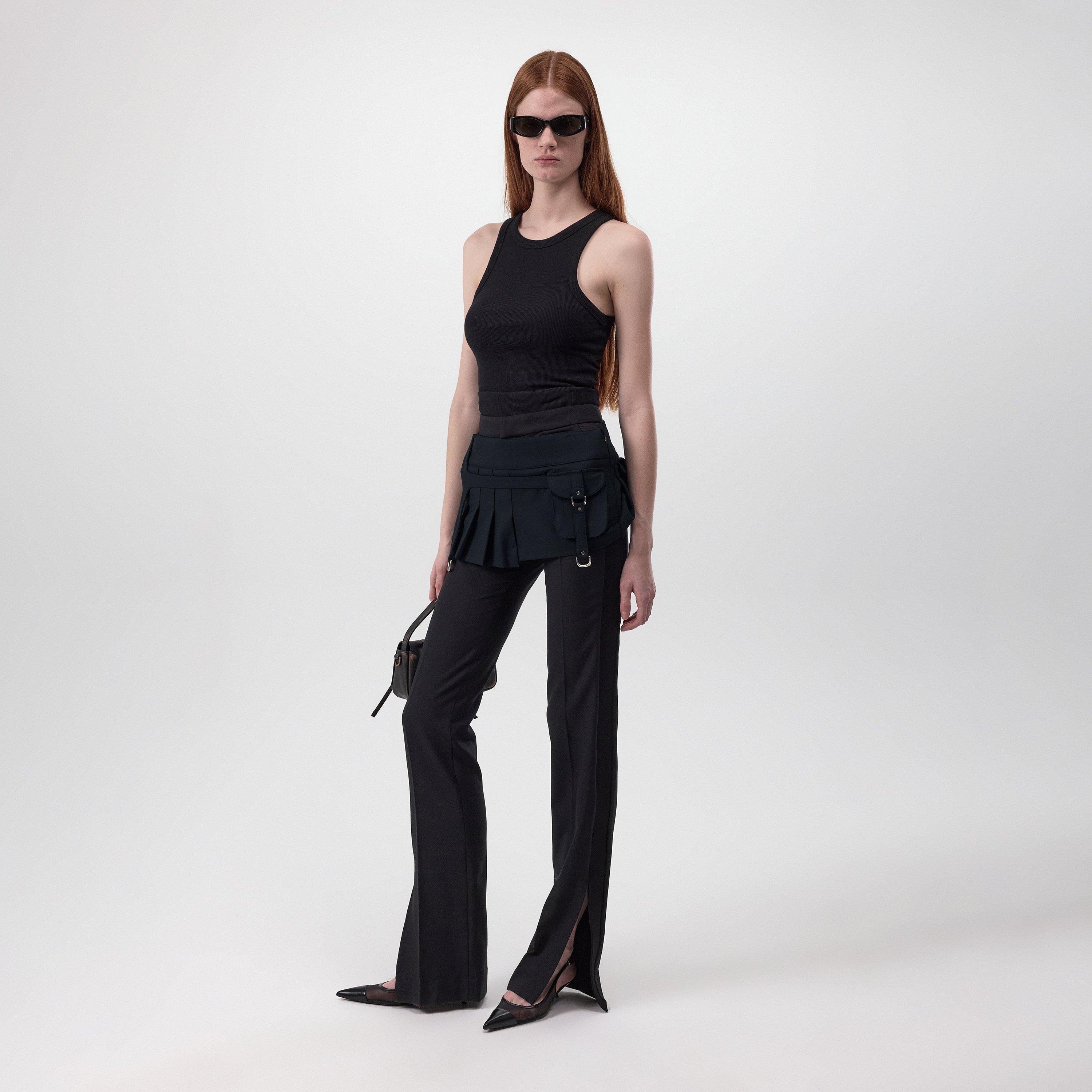 Black - Off White - Women's Cargo Mini Skirt - 4