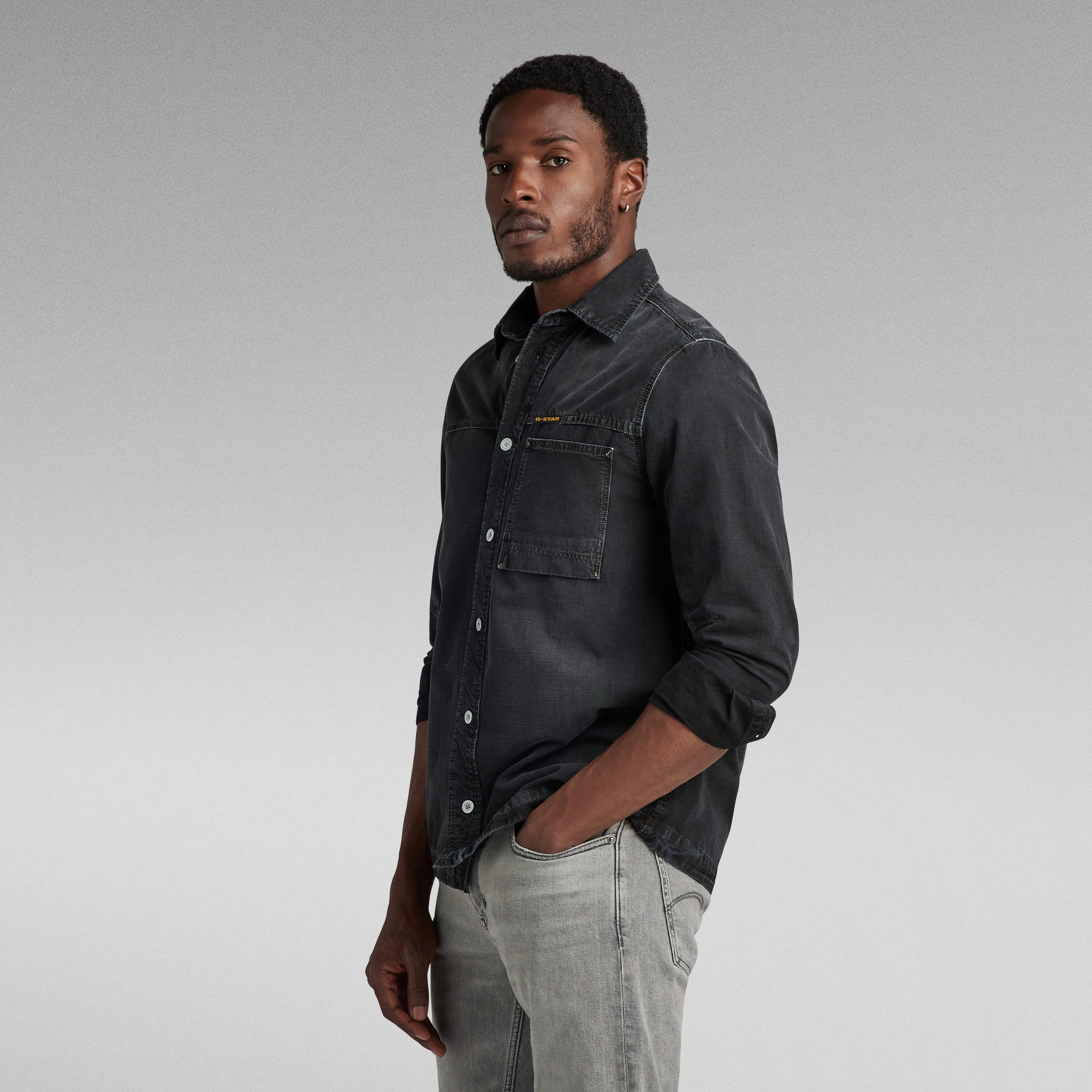 FADED MOONLE - G Star - Men's One Pocket Long-Sleeve Oxford Shirt - 2