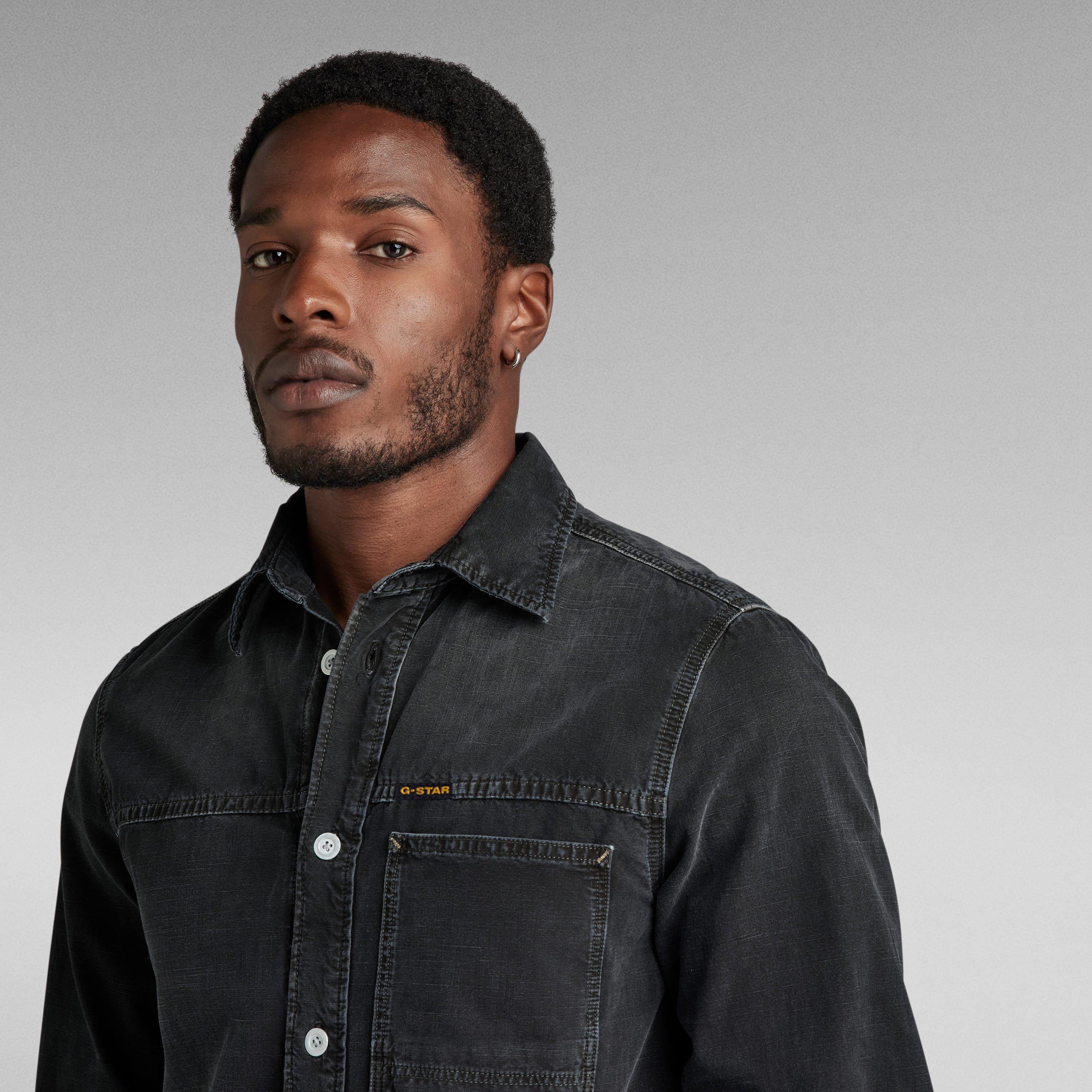 FADED MOONLE - G Star - Men's One Pocket Long-Sleeve Oxford Shirt - 6