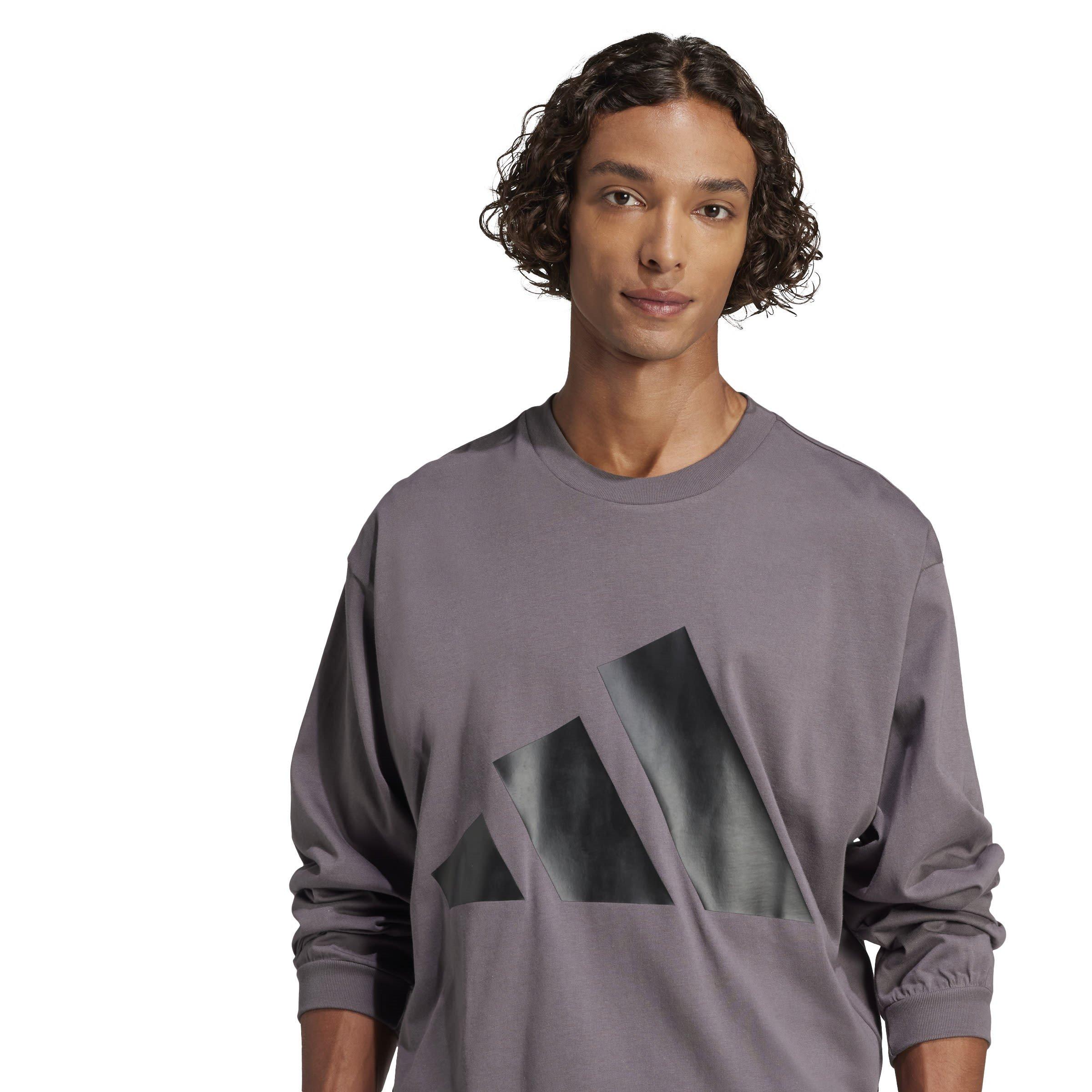 Grey Strata/Blk - adidas - Essentials Mens Long Sleeve T Shirt - 5
