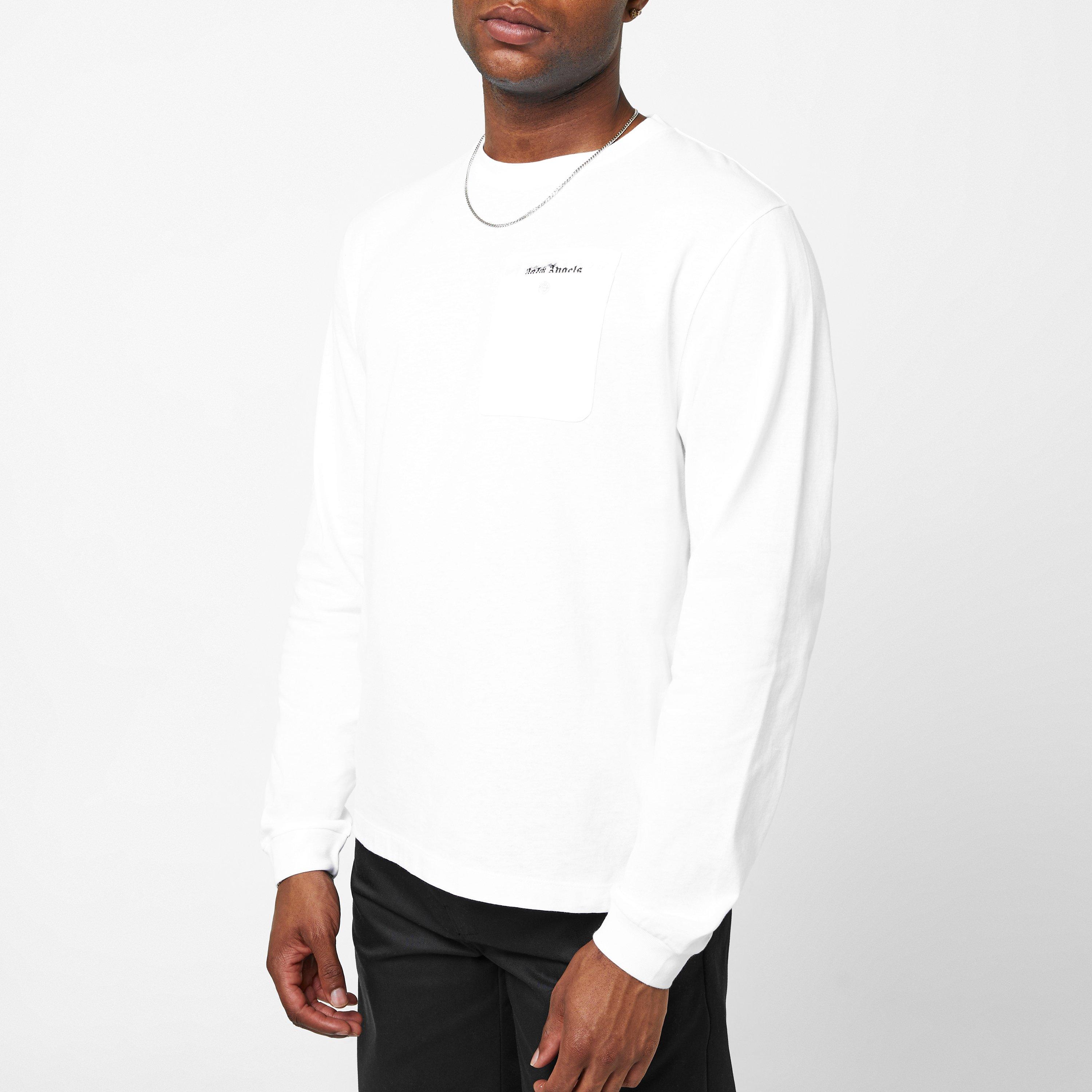 White - Palm Angels - Long Sleeve Logo T-Shirt - 3