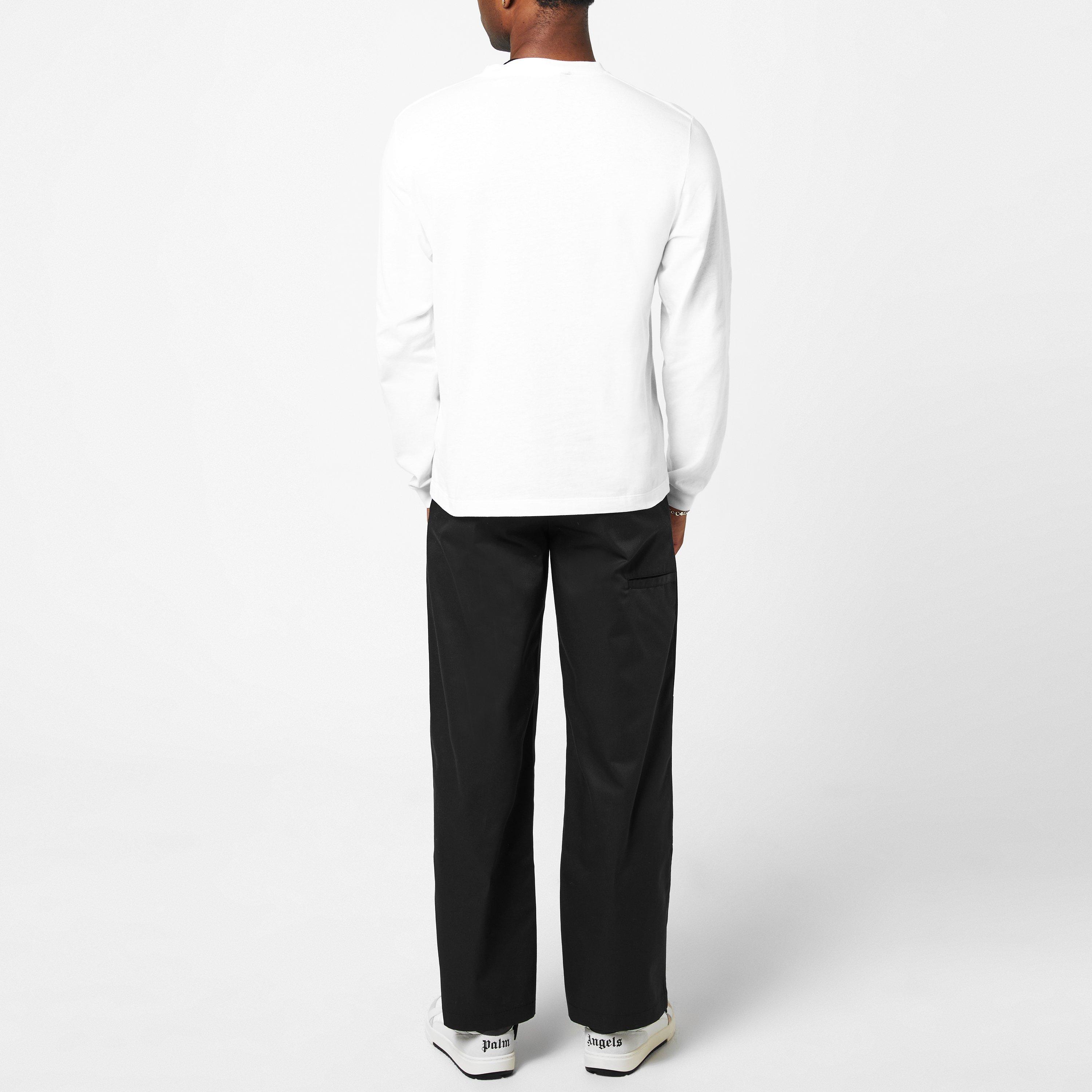 White - Palm Angels - Long Sleeve Logo T-Shirt - 4
