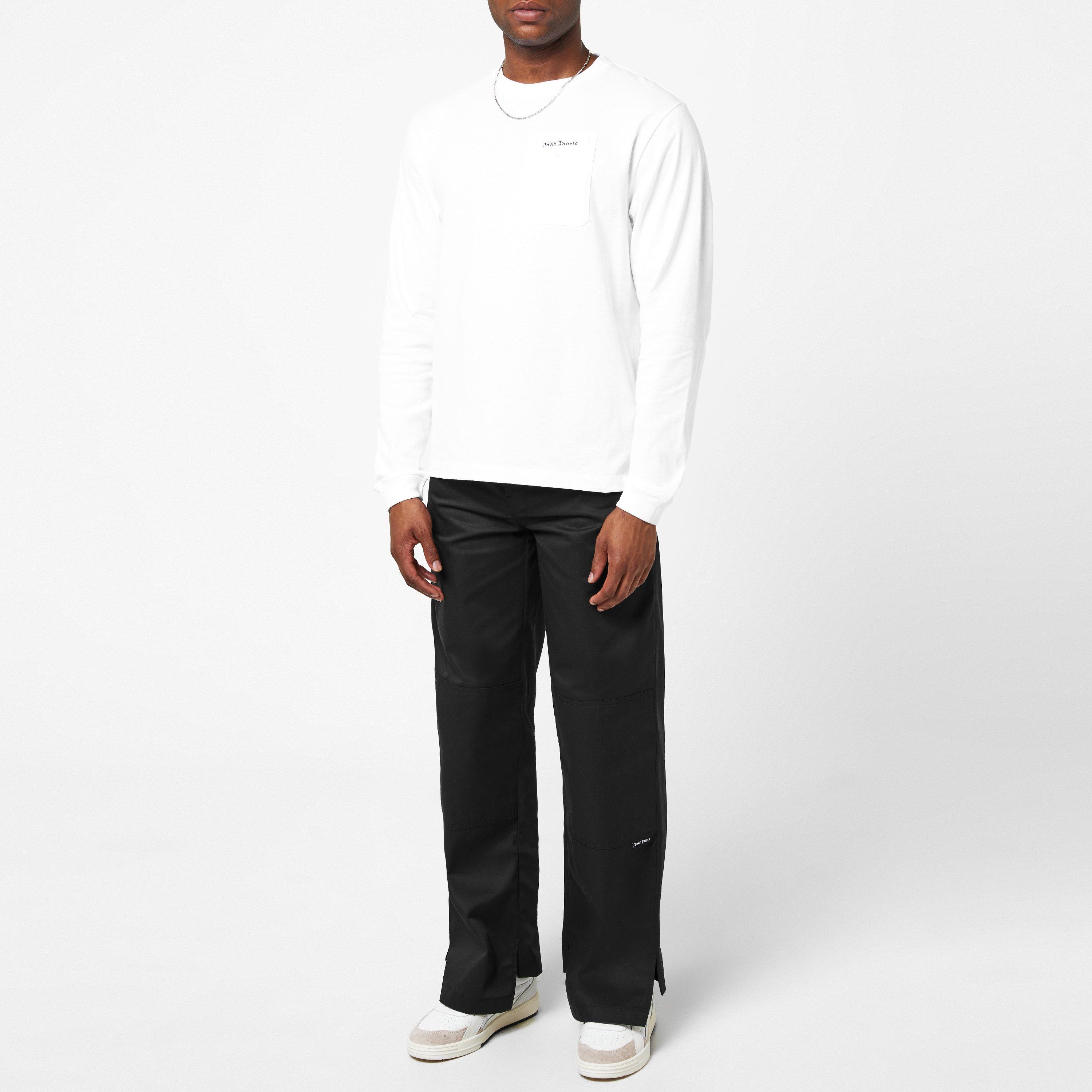 White - Palm Angels - Long Sleeve Logo T-Shirt - 5