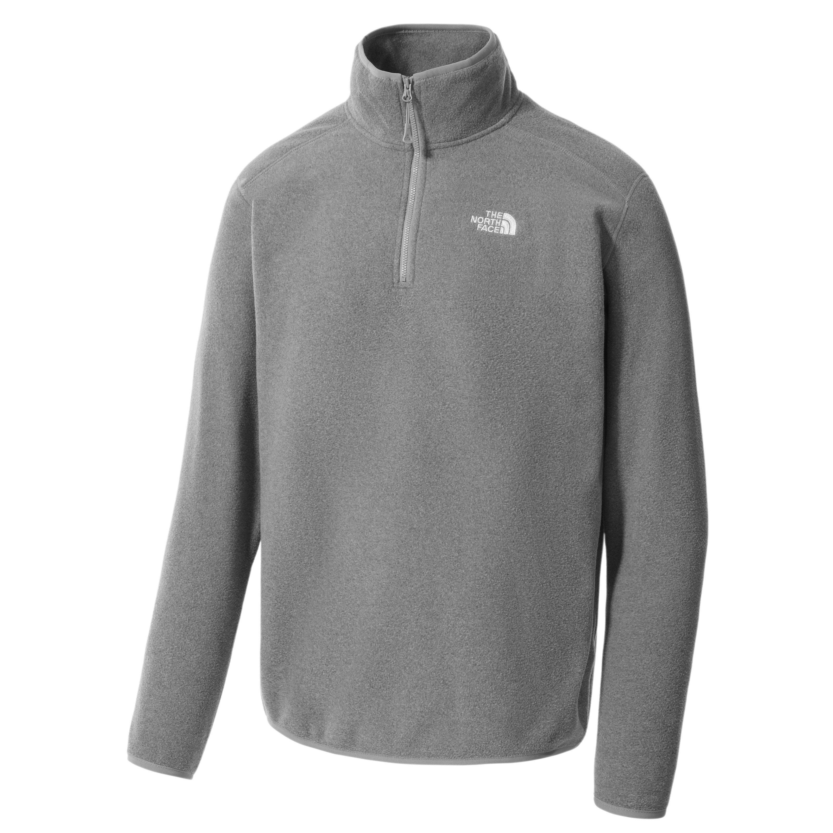 TNF Mid Grey - The North Face - 100 Glacier Quarter Zip Fleece Mens - 9
