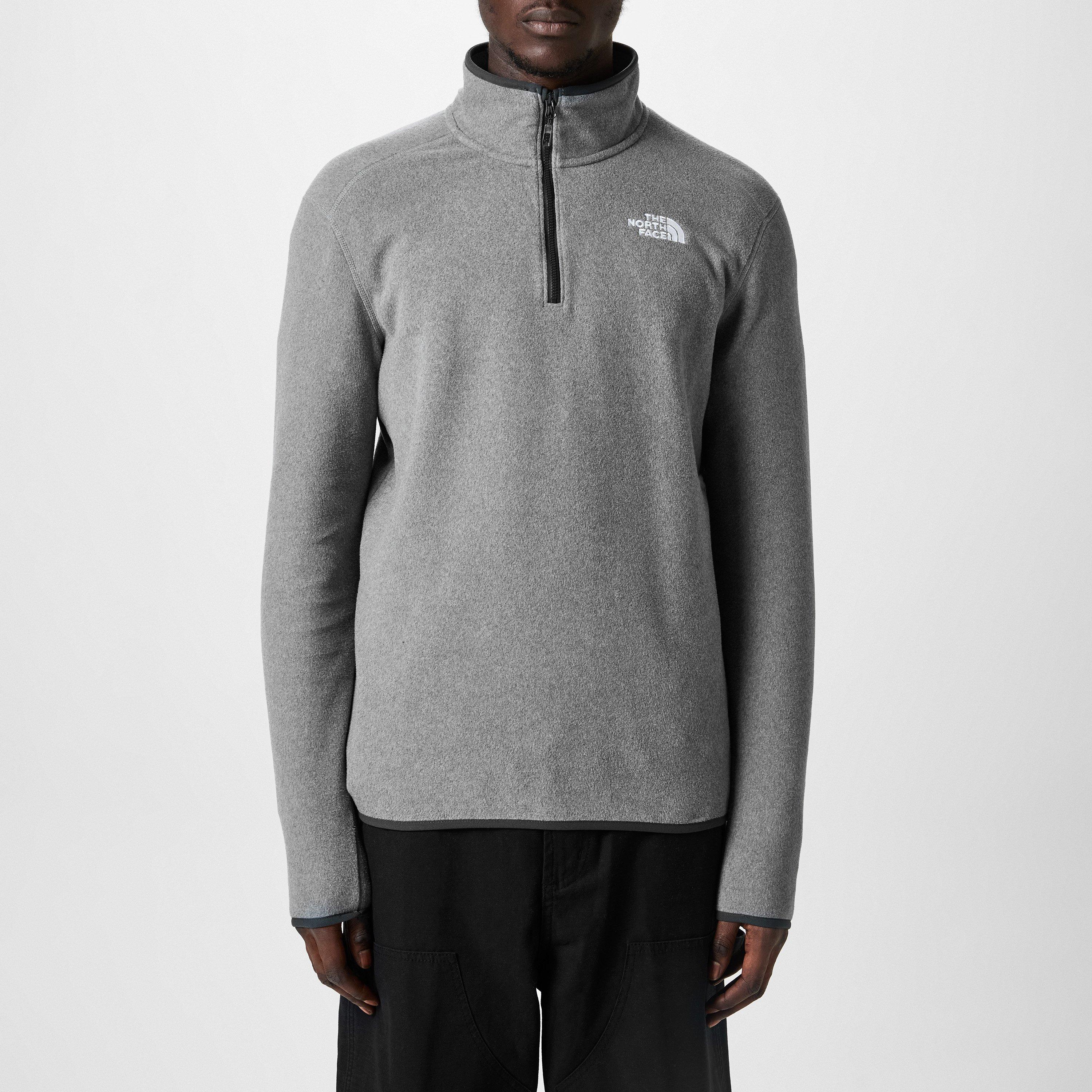TNF Mid Grey - The North Face - 100 Glacier Quarter Zip Fleece Mens - 3
