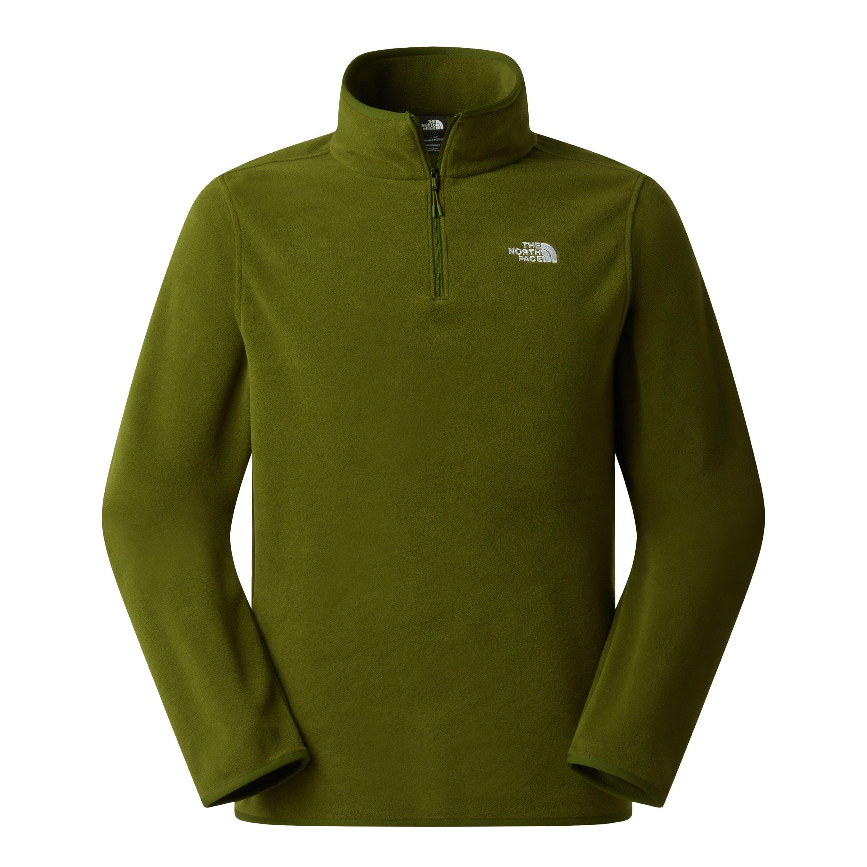 The North Face Men's 100 Glacier Quarter Zip Fleece - Woodland Green - Large
