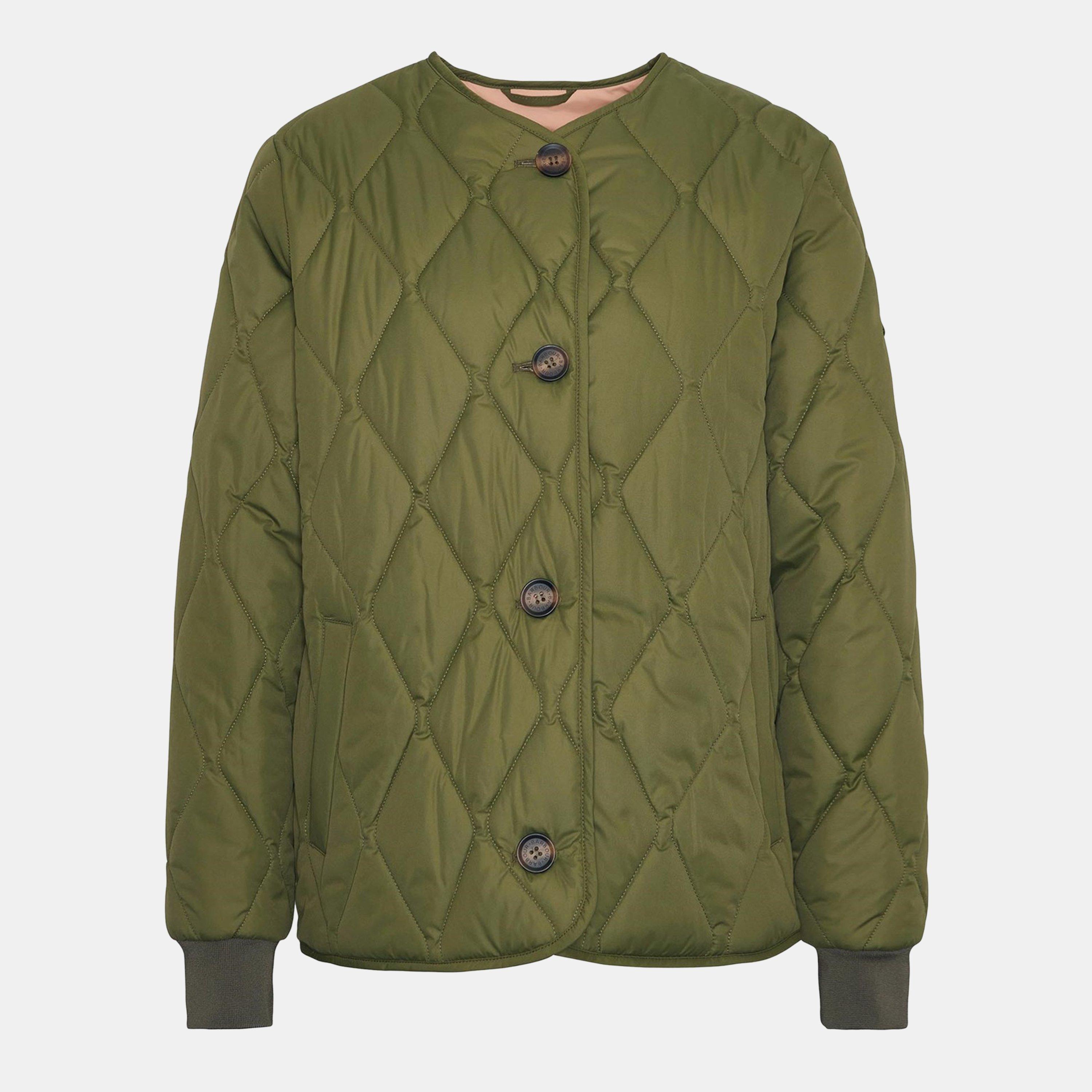 Miltary Olive - Barbour - Women's Bickland Lightweight Collarless Quilted Jacket - 1