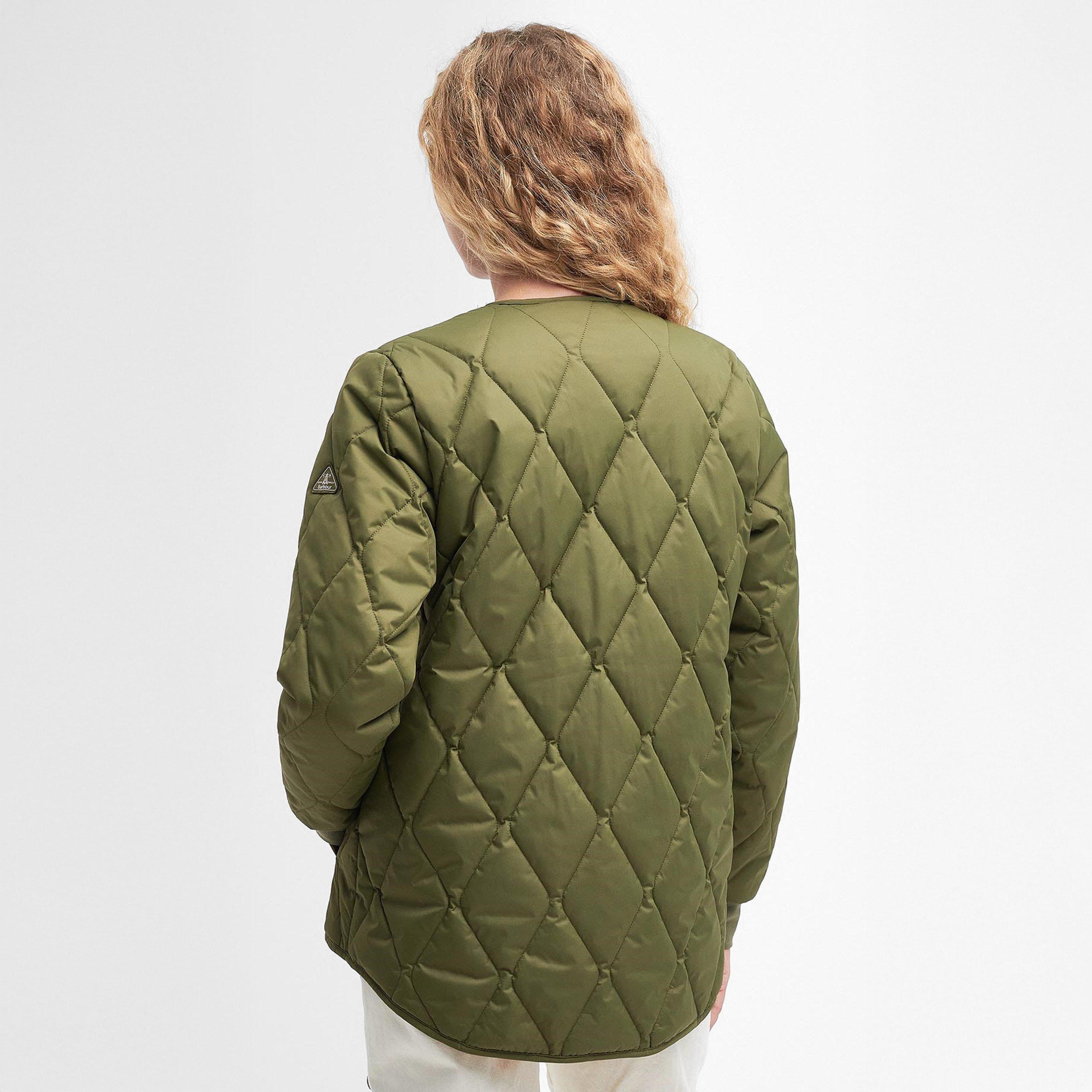 Miltary Olive - Barbour - Women's Bickland Lightweight Collarless Quilted Jacket - 3