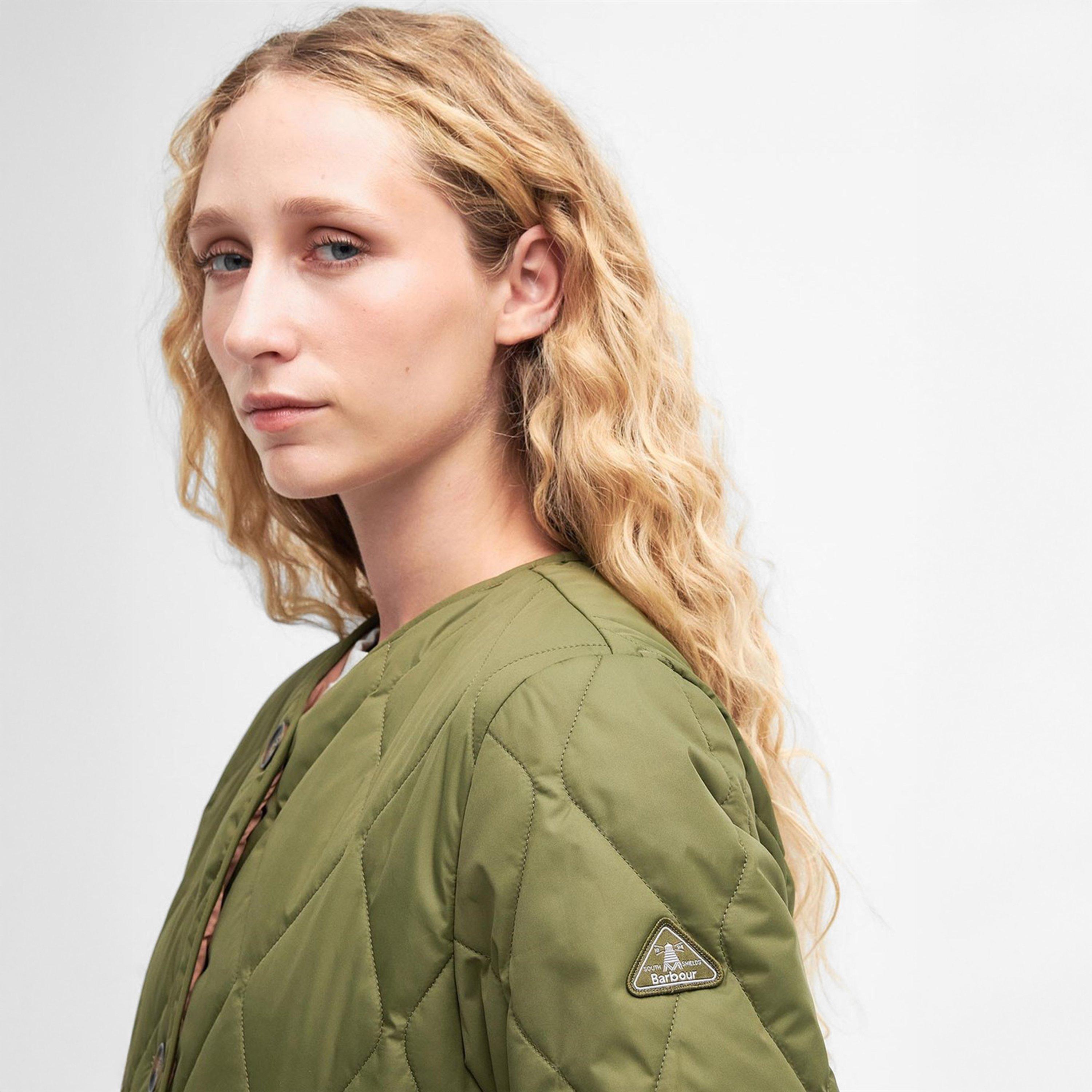 Miltary Olive - Barbour - Women's Bickland Lightweight Collarless Quilted Jacket - 5