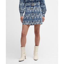 Barbour Edit Bowhill Patchwork Denim Mini Skirt