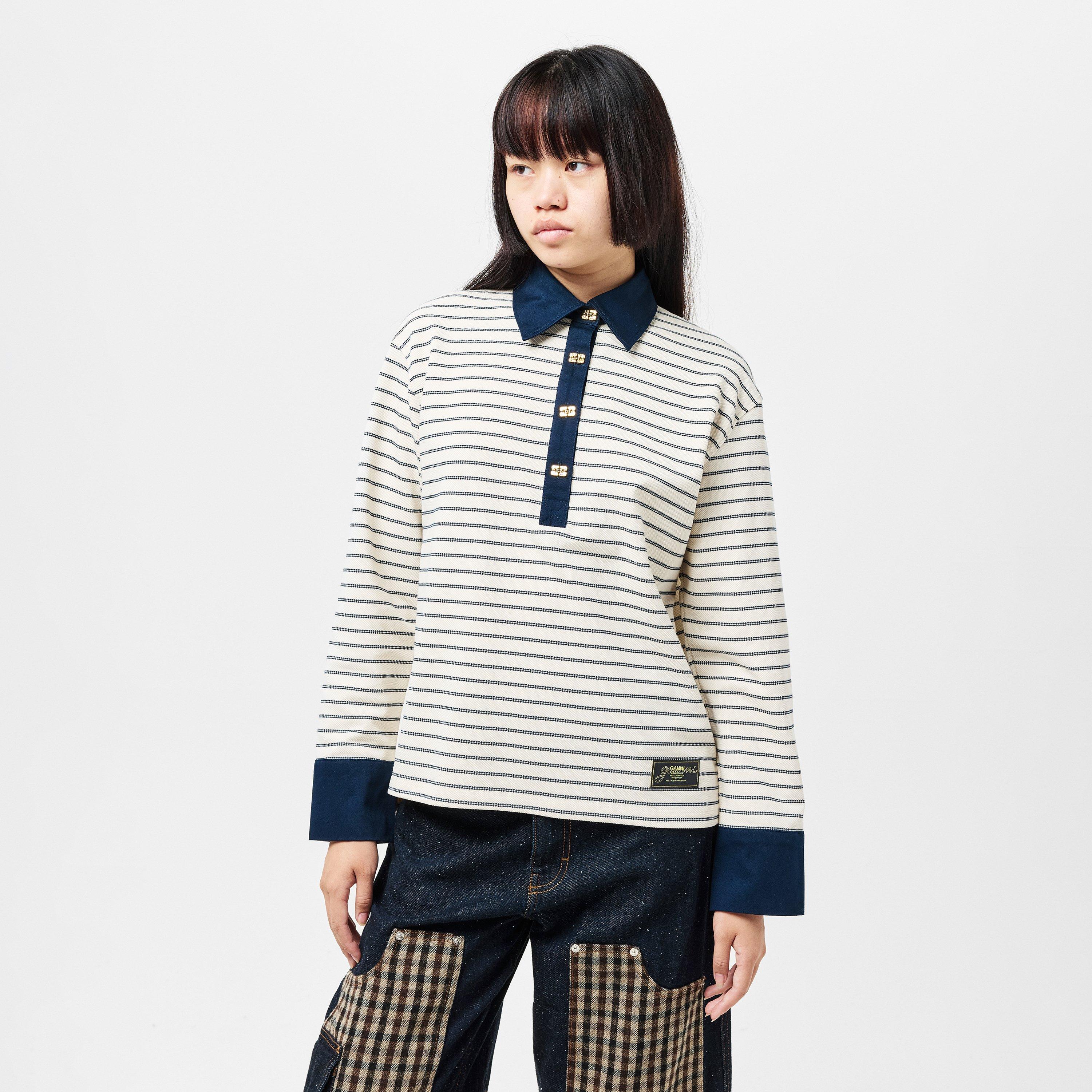 Egret - Ganni - Women's Rugby Polo Shirt - 3