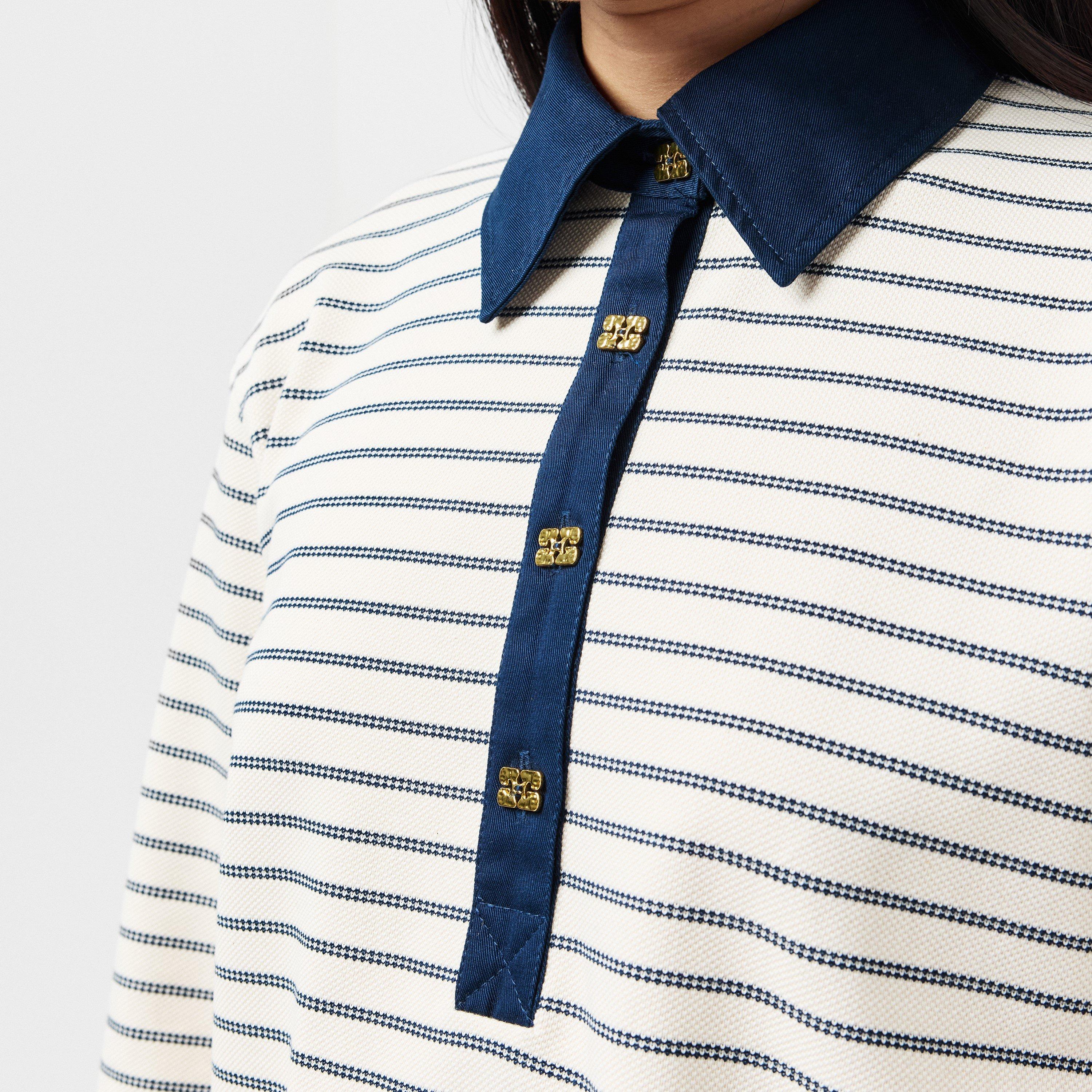 Ganni Women's Structured Collar Relaxed Fit Rugby Polo Shirt | Flannels