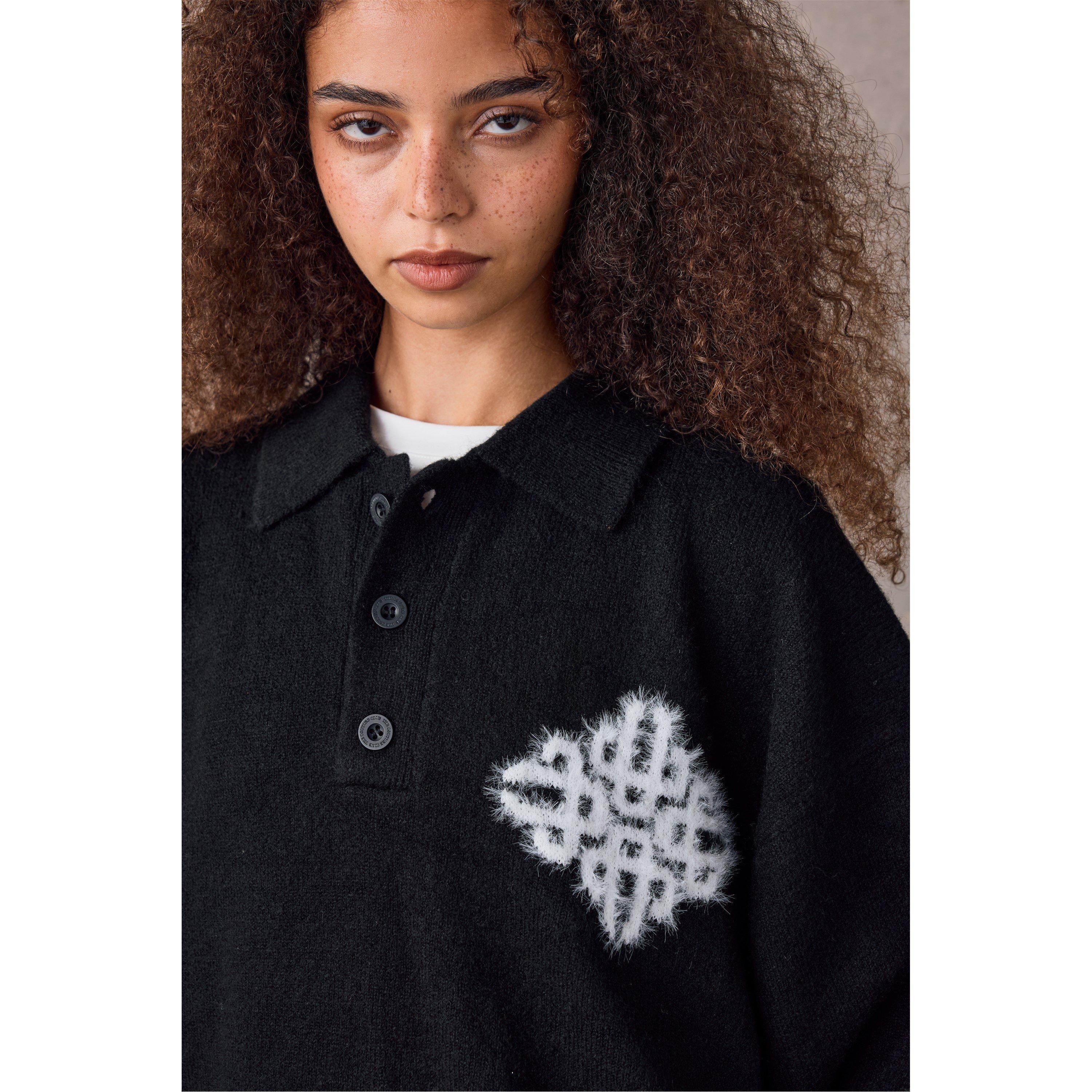 Charcoal - The Couture Club - Women's Striped Rugby Polo Shirt - 4