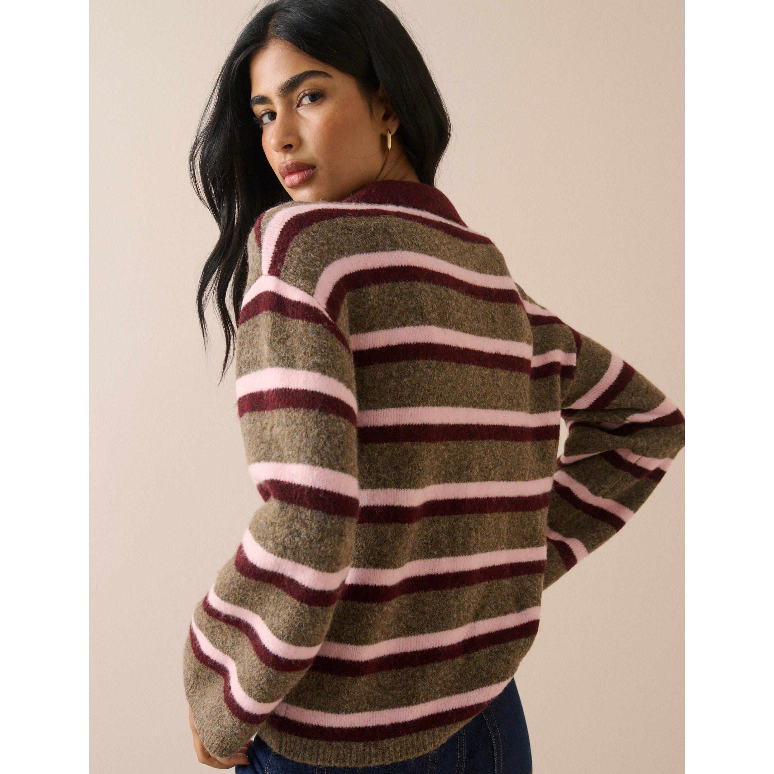 Burgundy - Nobodys Child - NC Stripe Polo Ld64 - 1