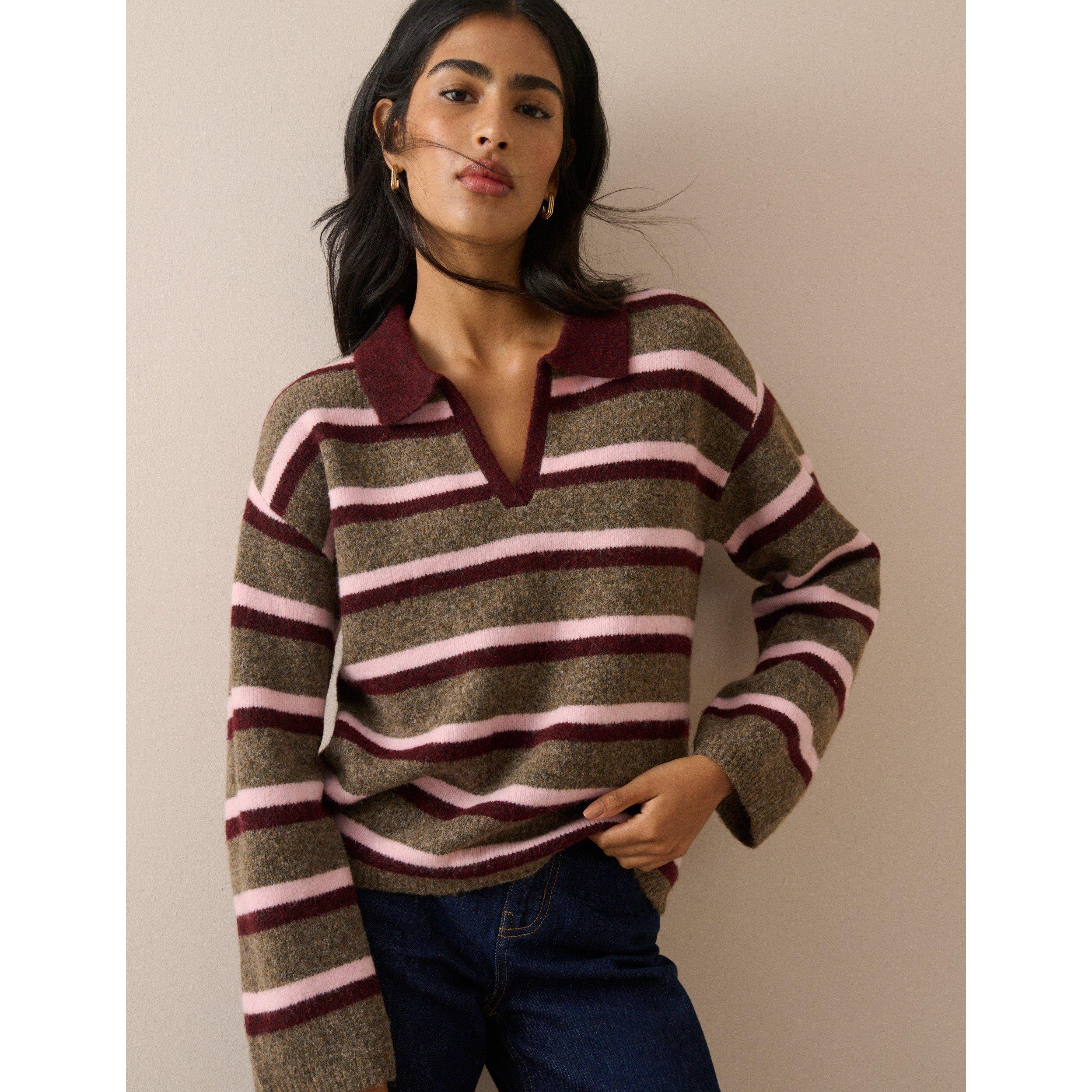 Burgundy - Nobodys Child - NC Stripe Polo Ld64 - 2