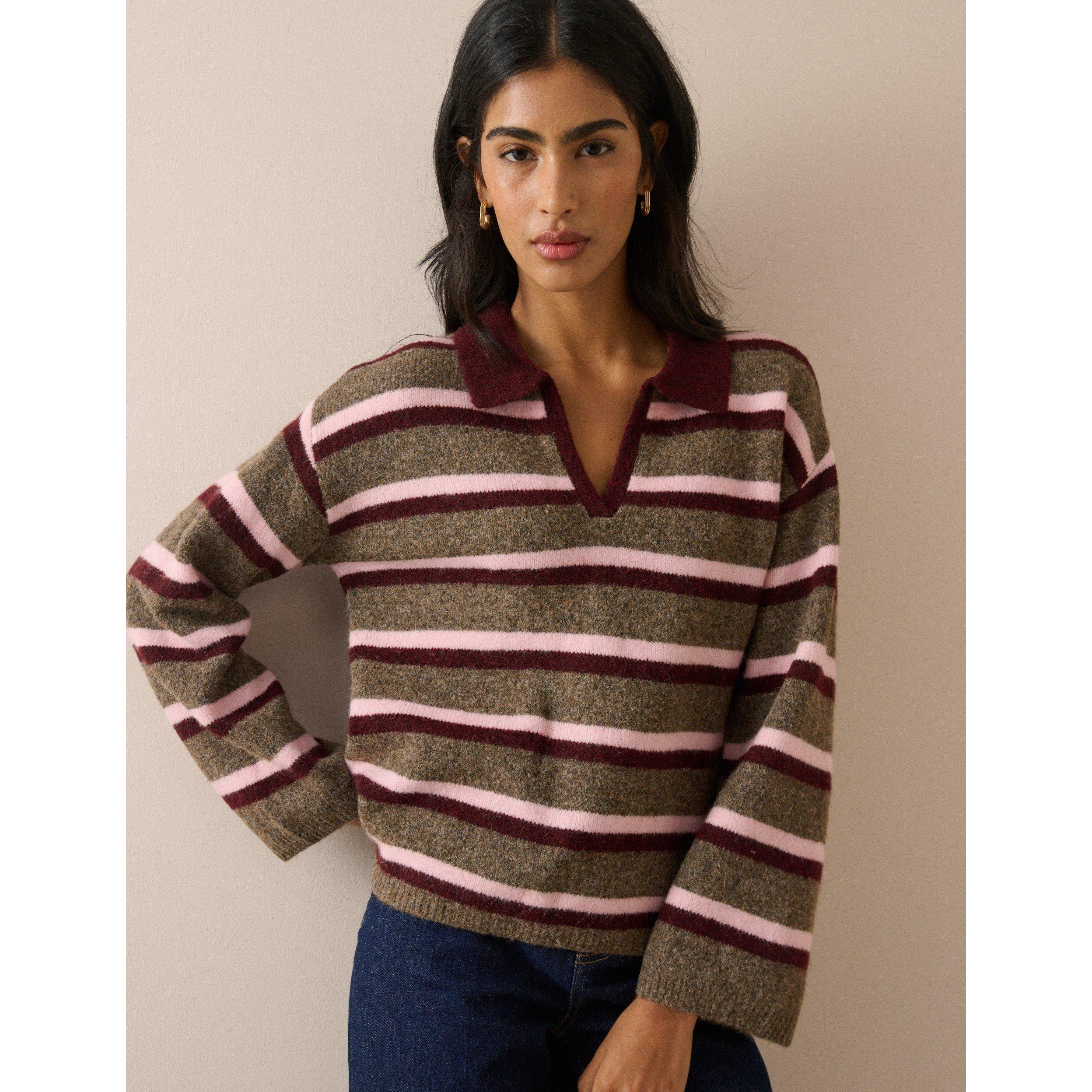 Burgundy - Nobodys Child - NC Stripe Polo Ld64 - 3