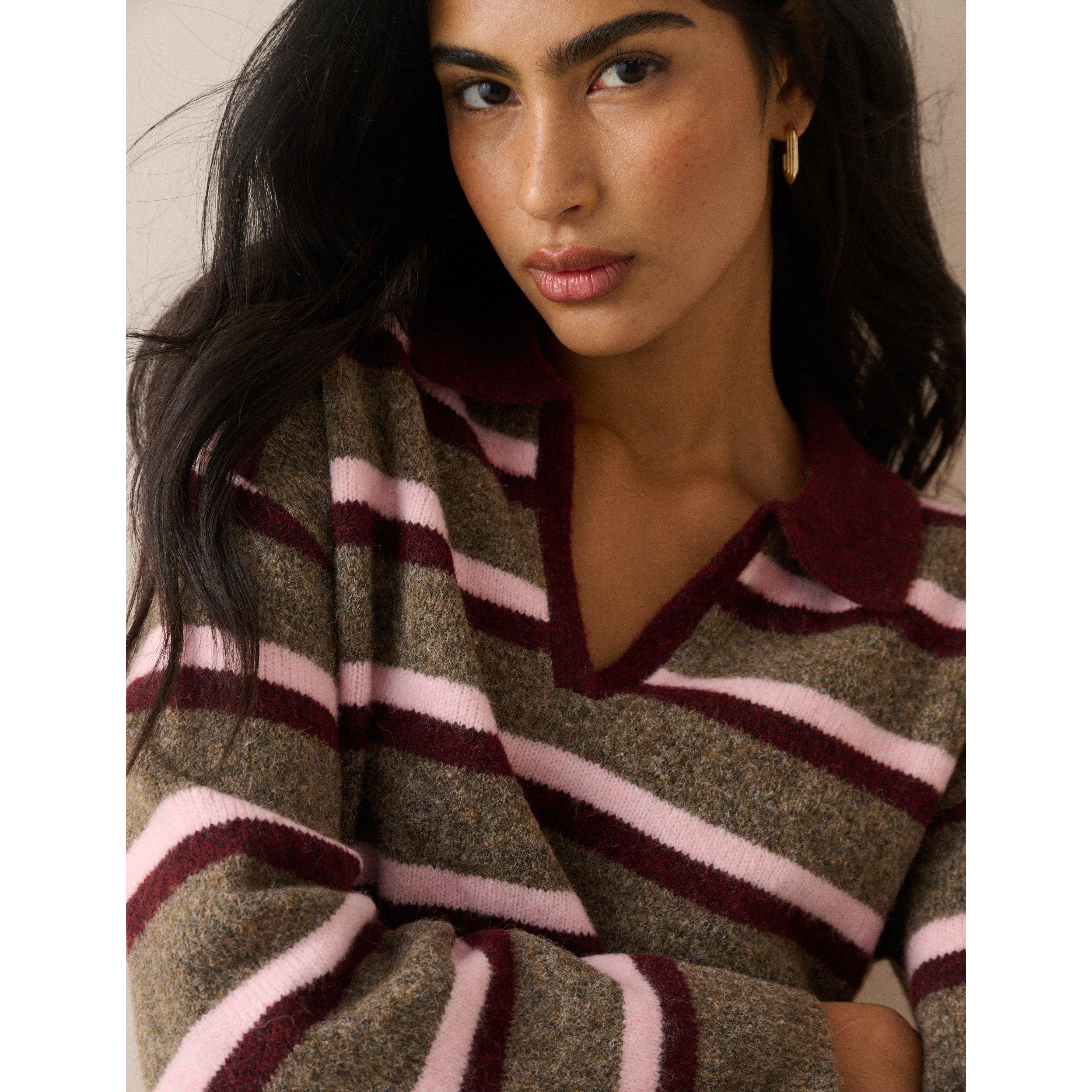 Burgundy - Nobodys Child - NC Stripe Polo Ld64 - 5