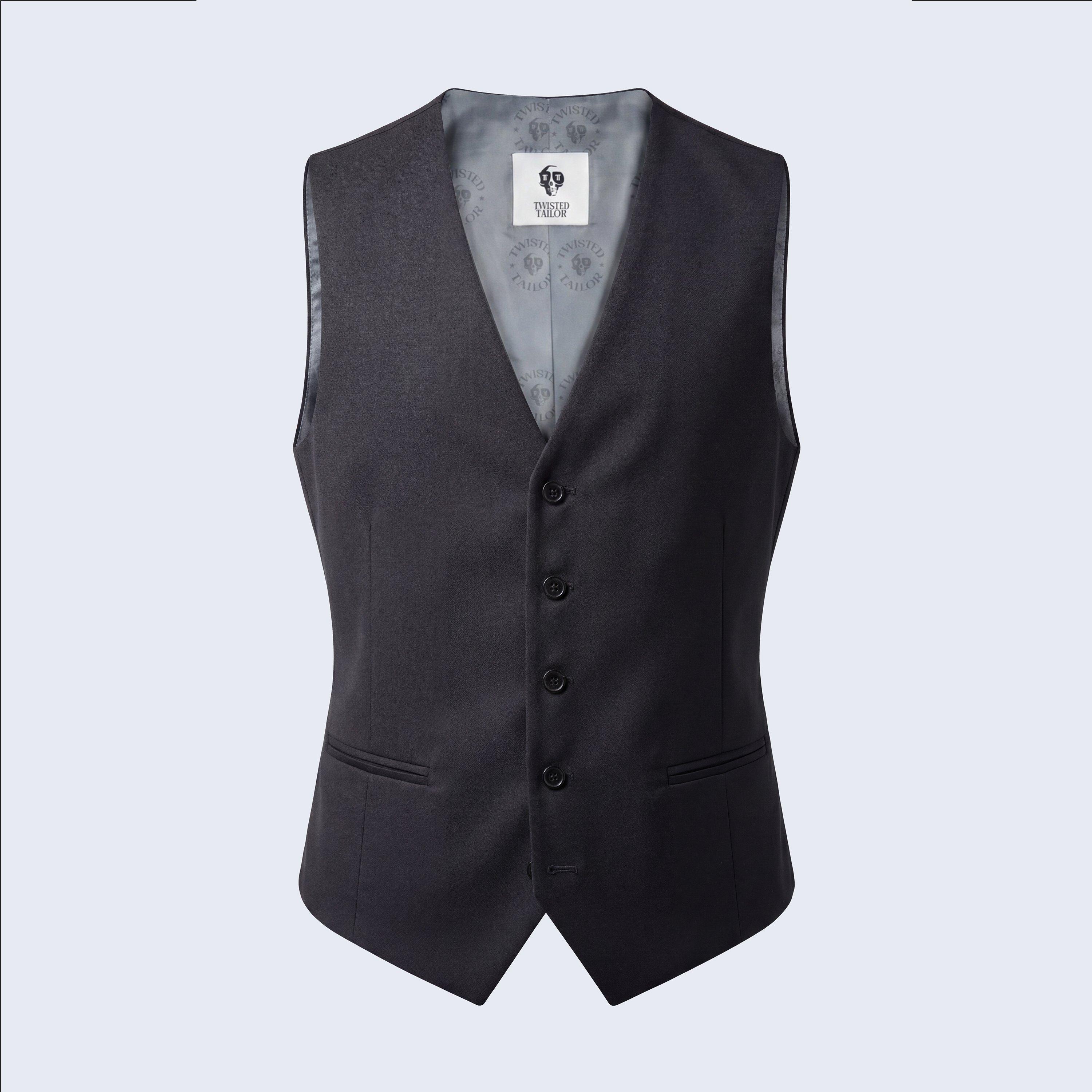 Black - Twisted Tailor - TT Orwell Slm Waistc Sn72 - 1