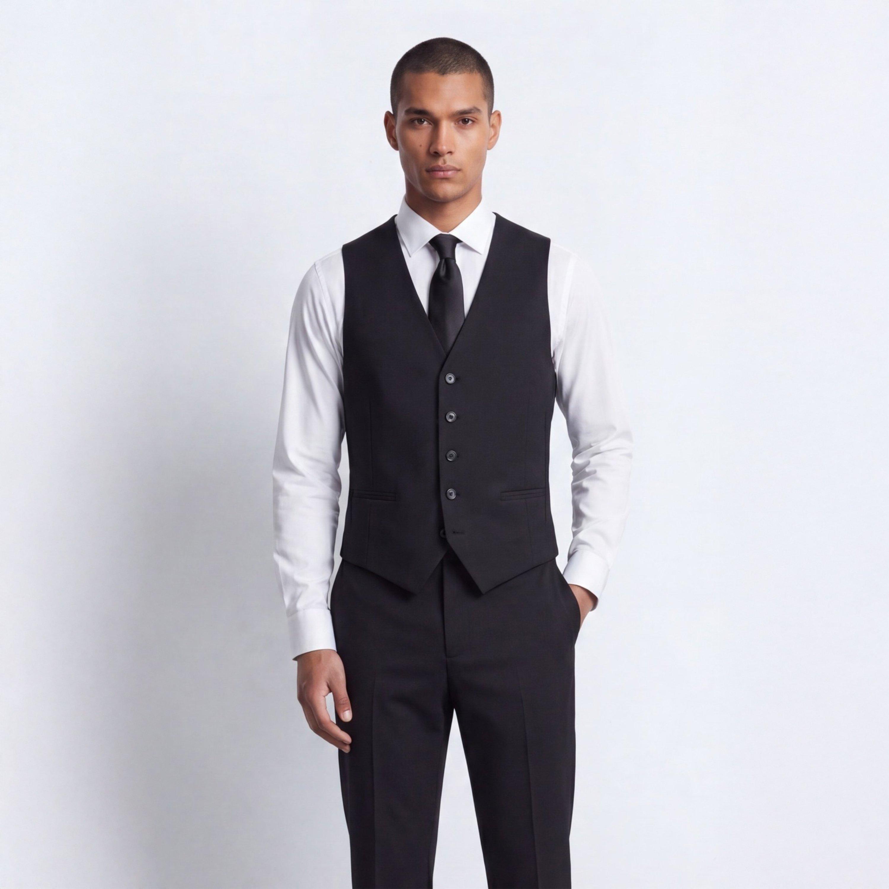 Black - Twisted Tailor - TT Orwell Slm Waistc Sn72 - 2