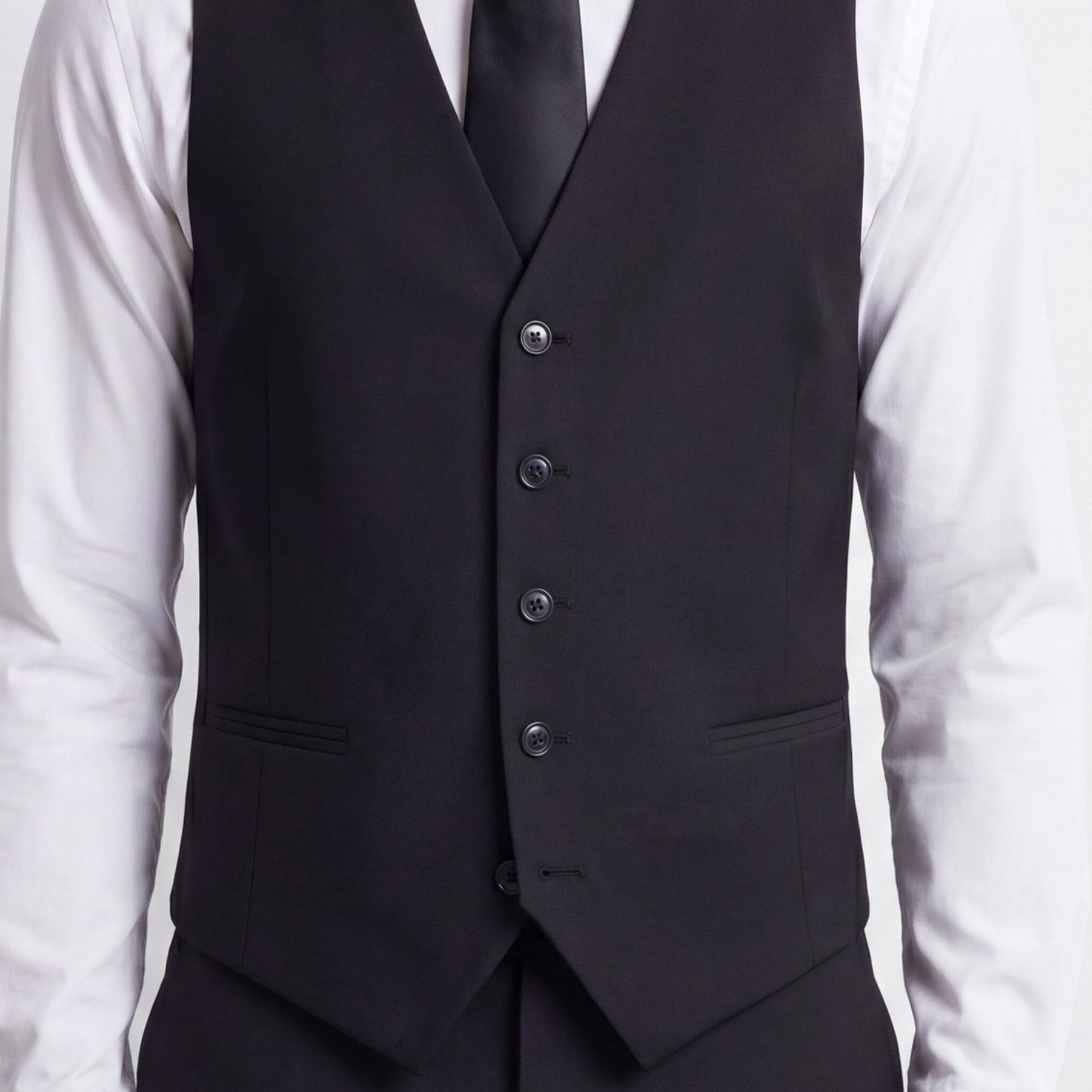 Black - Twisted Tailor - TT Orwell Slm Waistc Sn72 - 4