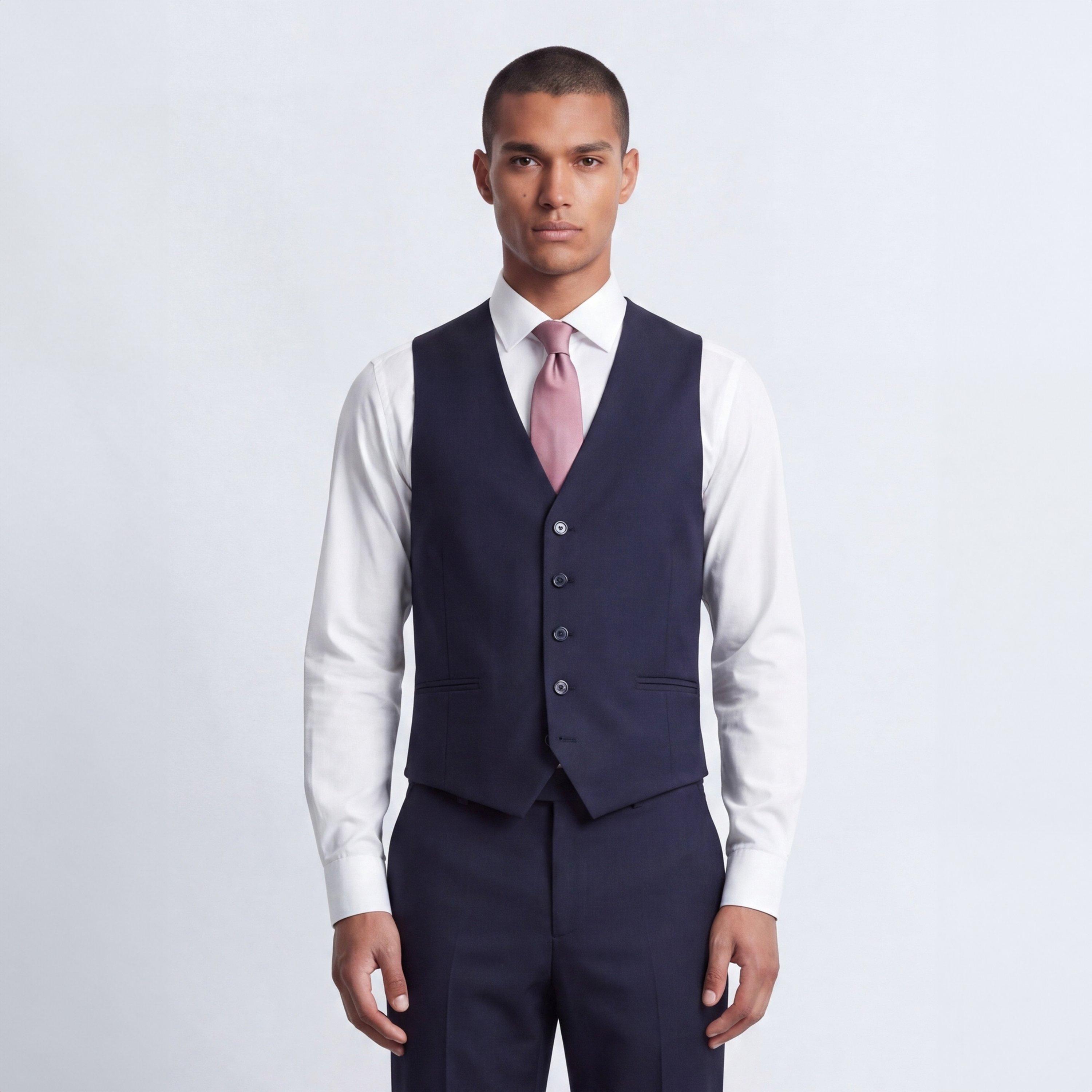 Navy - Twisted Tailor - Orwell Slim Fit Waistcoat - 2