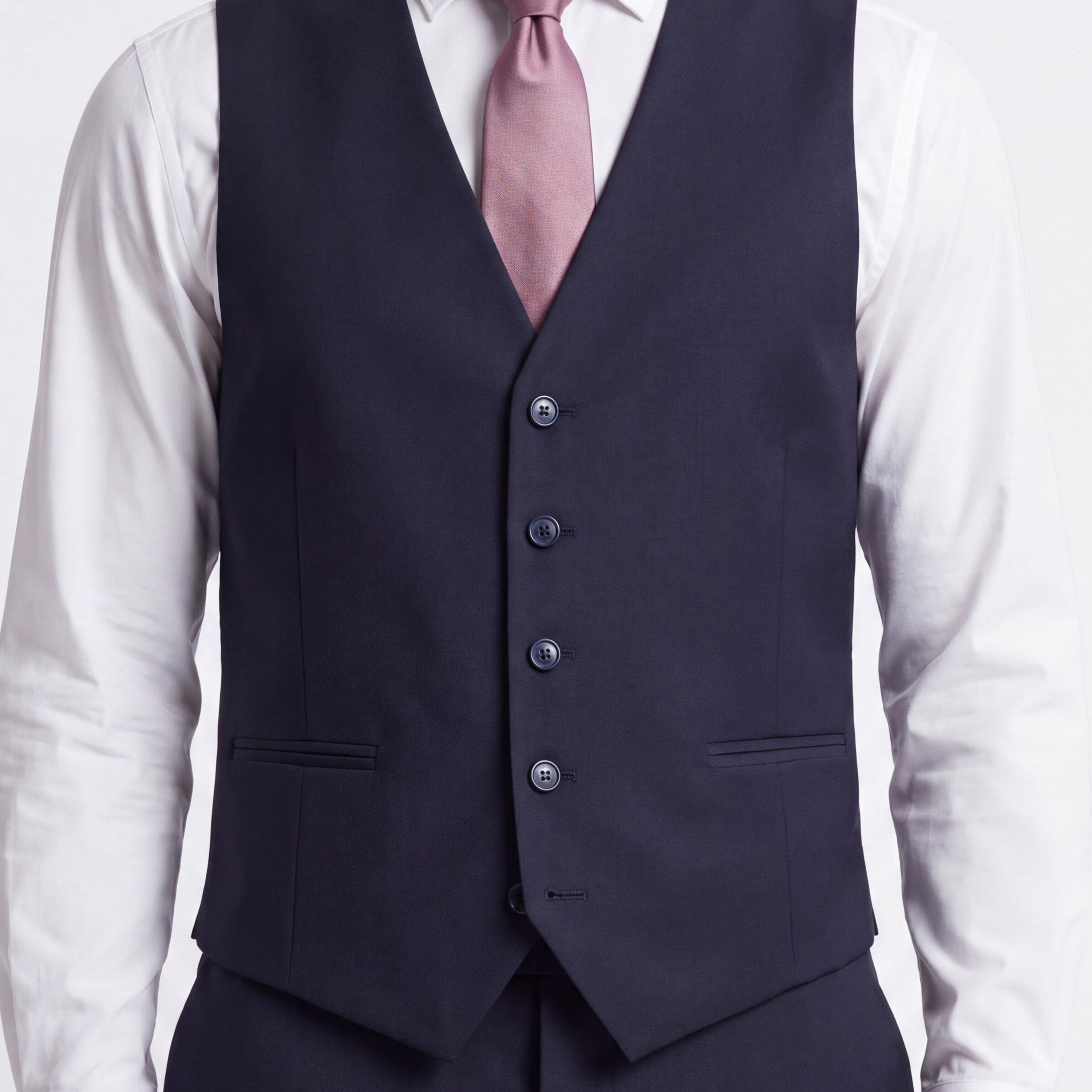 Navy - Twisted Tailor - Orwell Slim Fit Waistcoat - 3