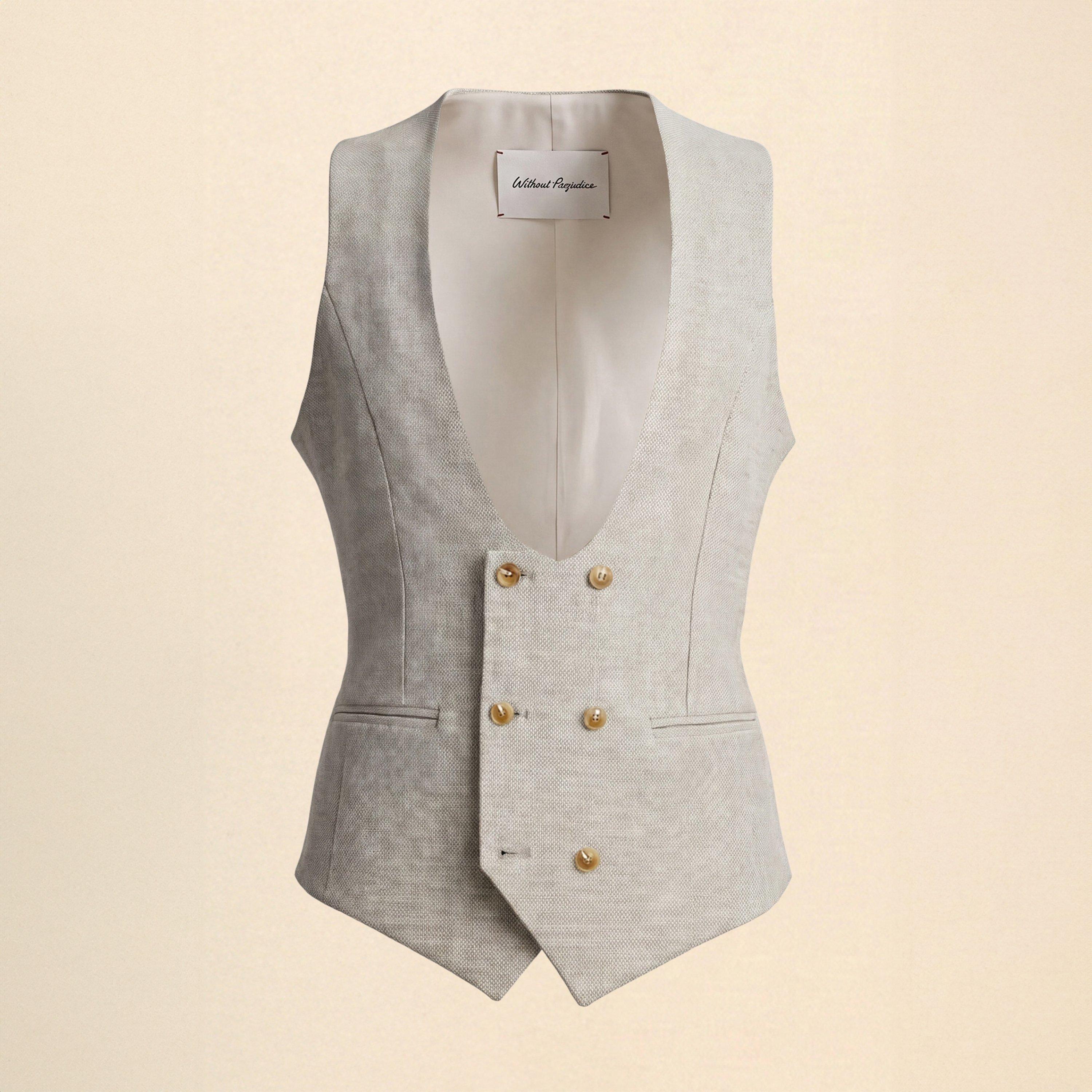 Tan - Without Prejudice - Archer Slim Fit Tan Tweed Waistcoat - 1