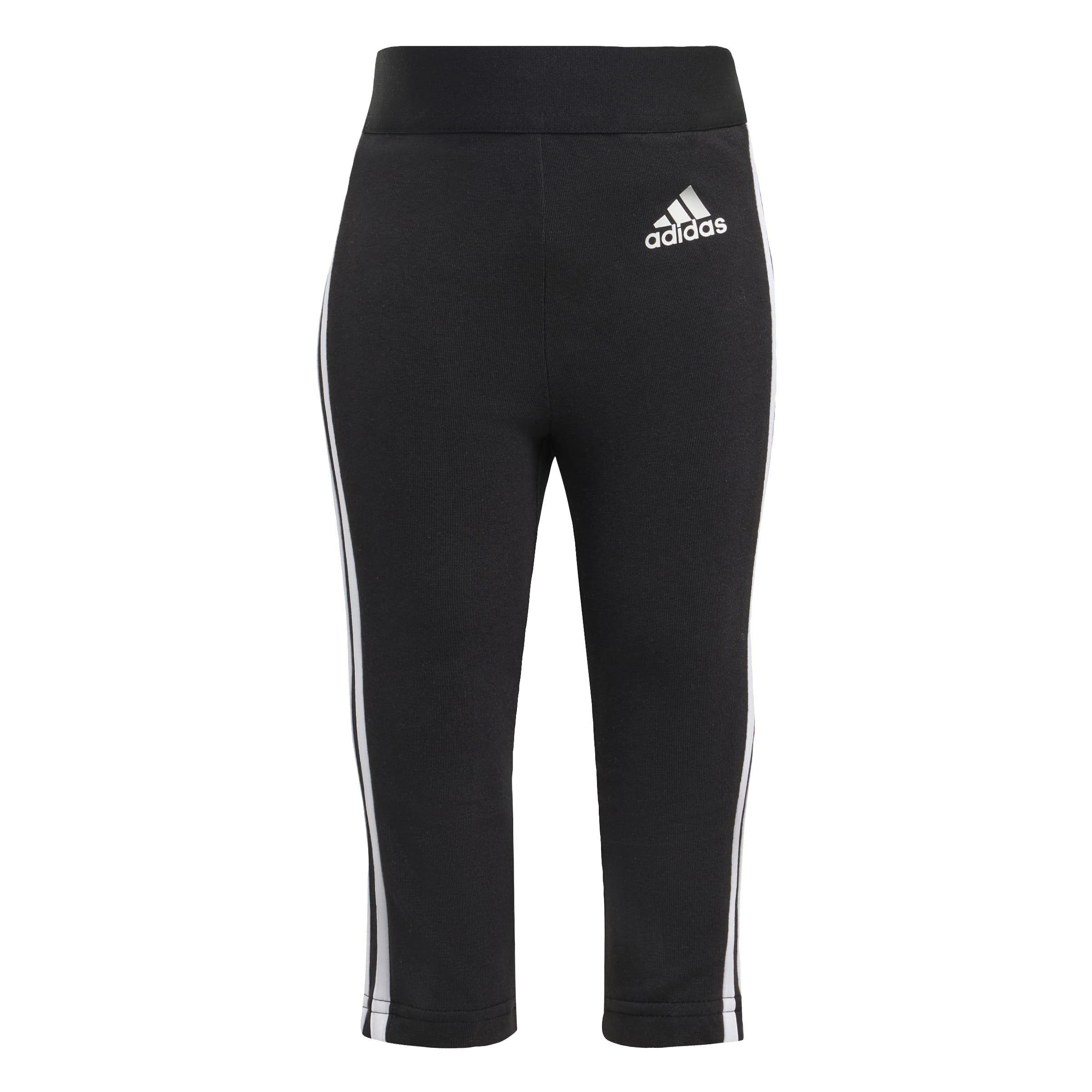 Crno/Bijelo - adidas - Girls 3 Stripes Leggings - 1