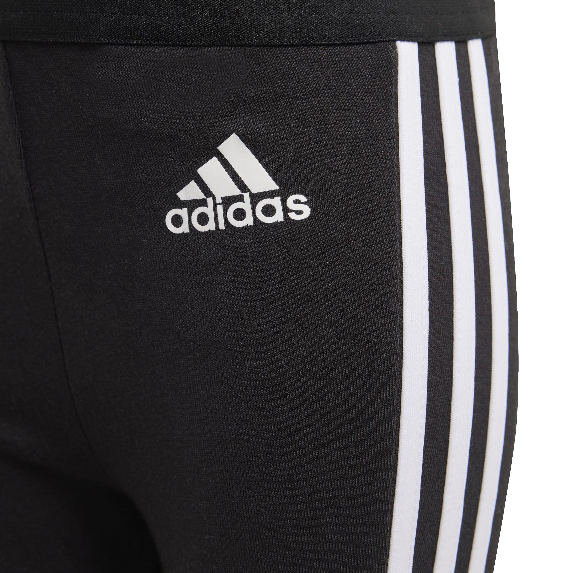 Zwart/Wit - adidas - Girls 3 Stripes Leggings - 5