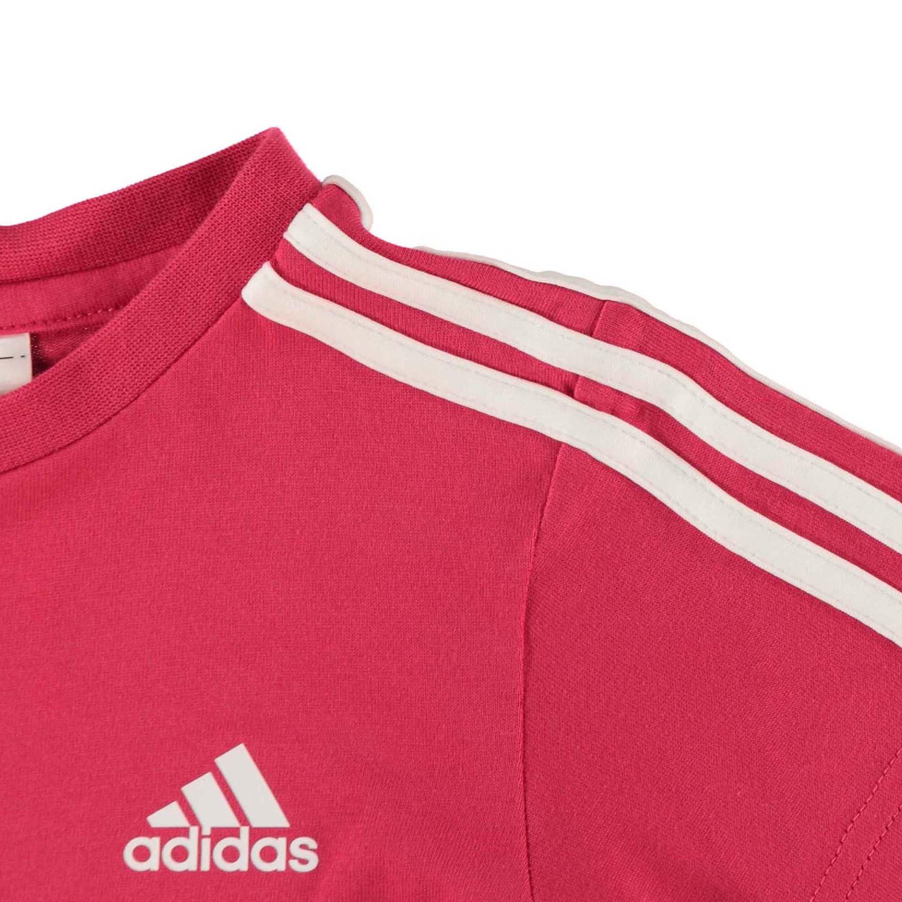 Rosa/Weiß - adidas - Stripe Essential T Shirt - 4