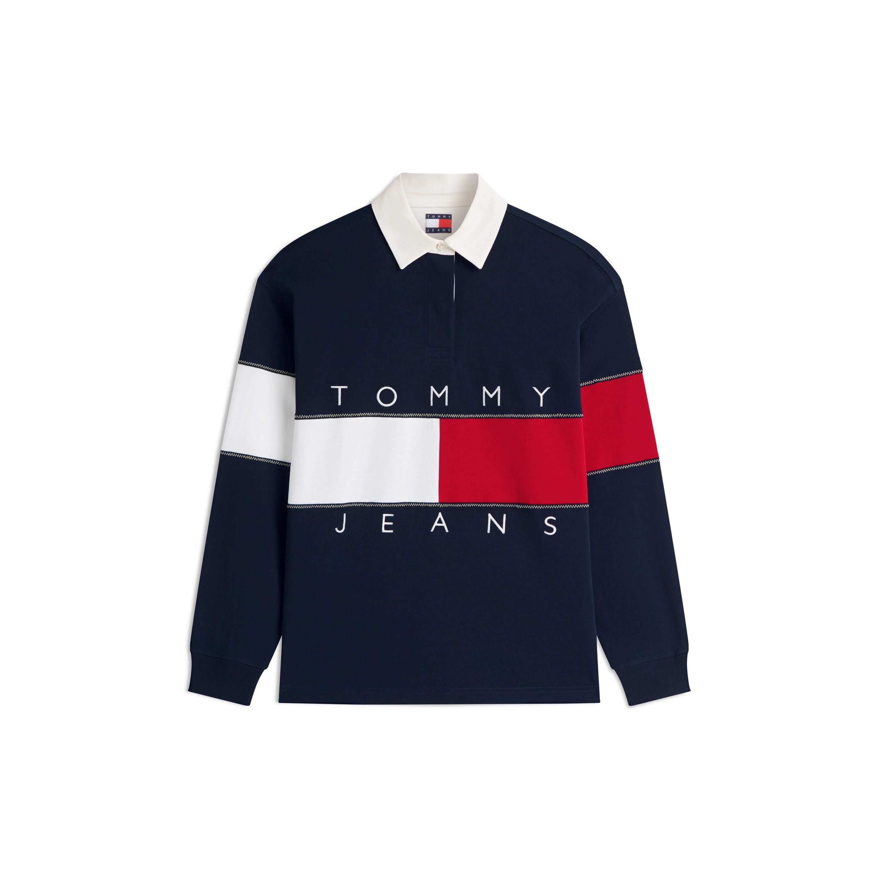 Tommy Jeans Women's Rugby Polo Shirt - Dark Night Navy - 16 (XL)