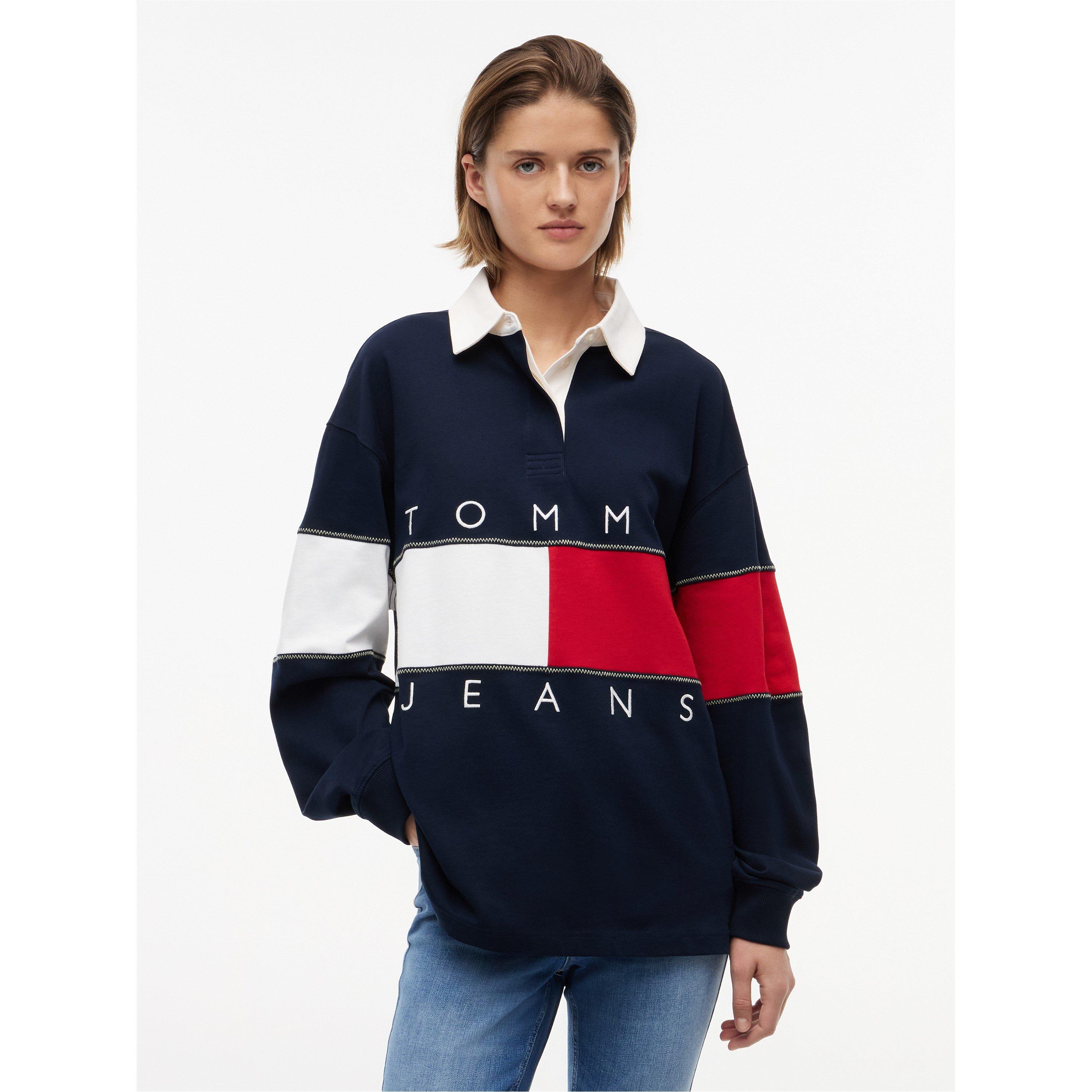 Dark Night Navy - Tommy Jeans - Women's Rugby Polo Shirt - 2