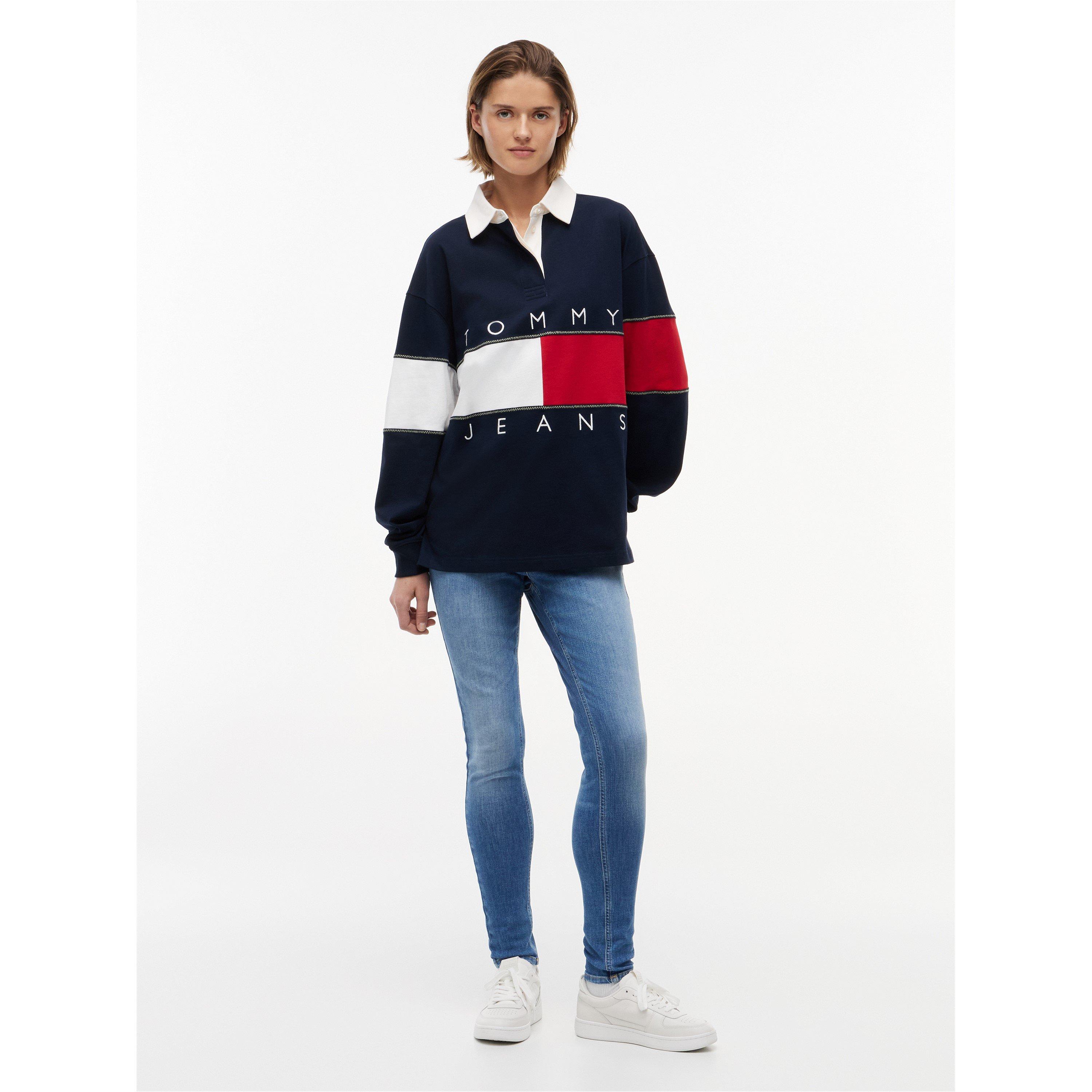 Dark Night Navy - Tommy Jeans - Women's Rugby Polo Shirt - 3
