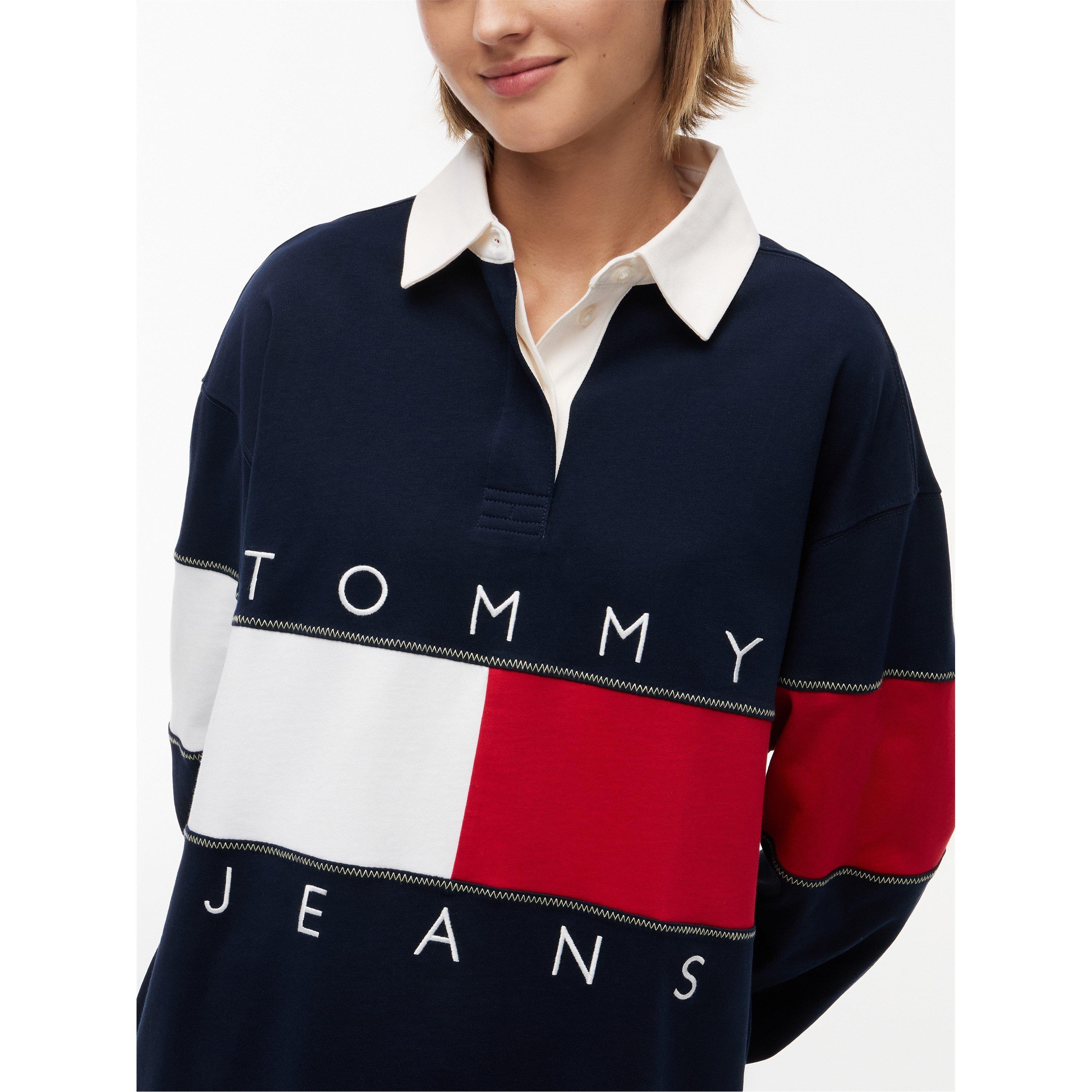 Dark Night Navy - Tommy Jeans - Women's Rugby Polo Shirt - 4