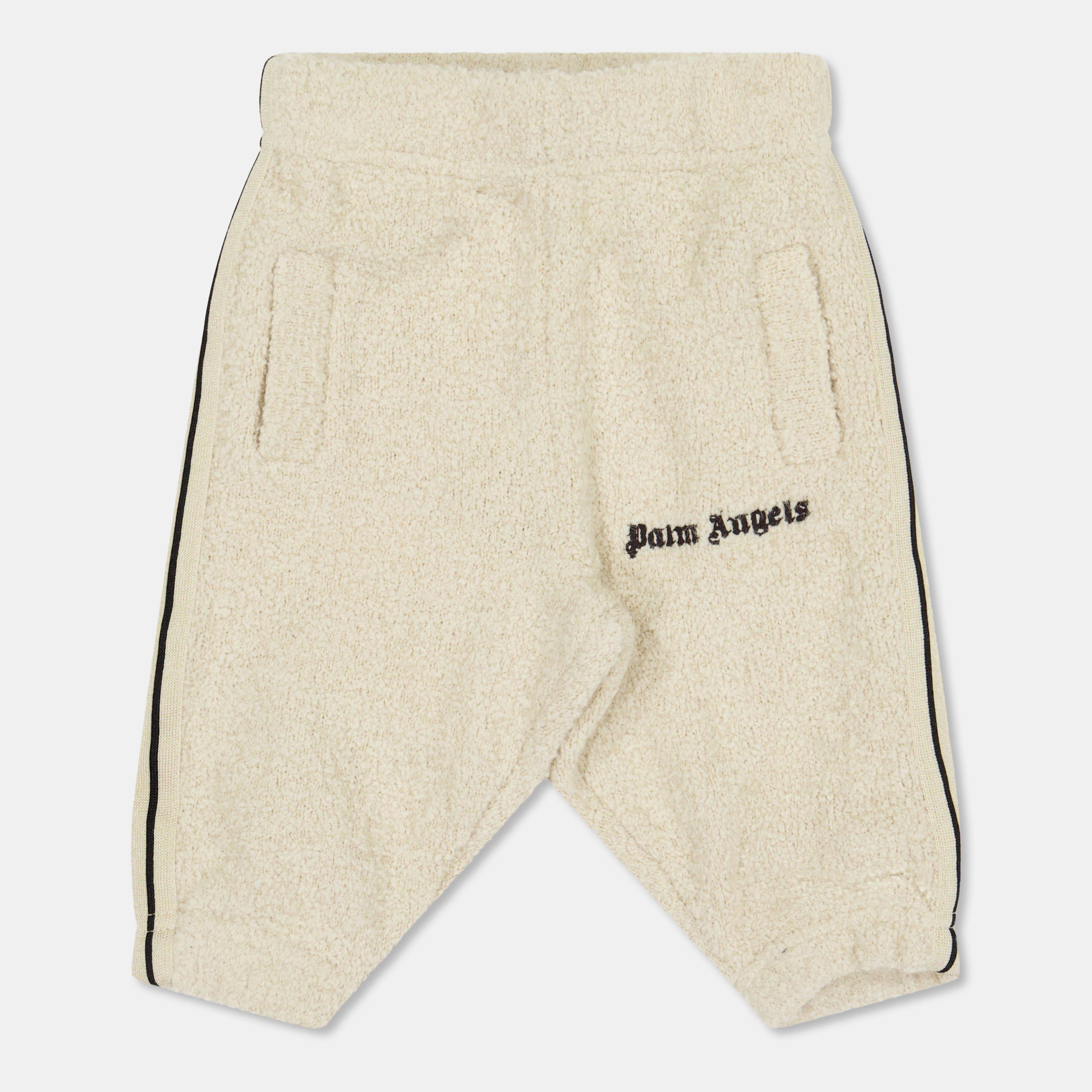 Palm Angels  Kids' Teddy Closed Hem Fleece Joggers - Cream 6F60 - Size 3-6 Mnth