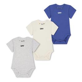 Off White 3 Pack Of  All In Ones Babies