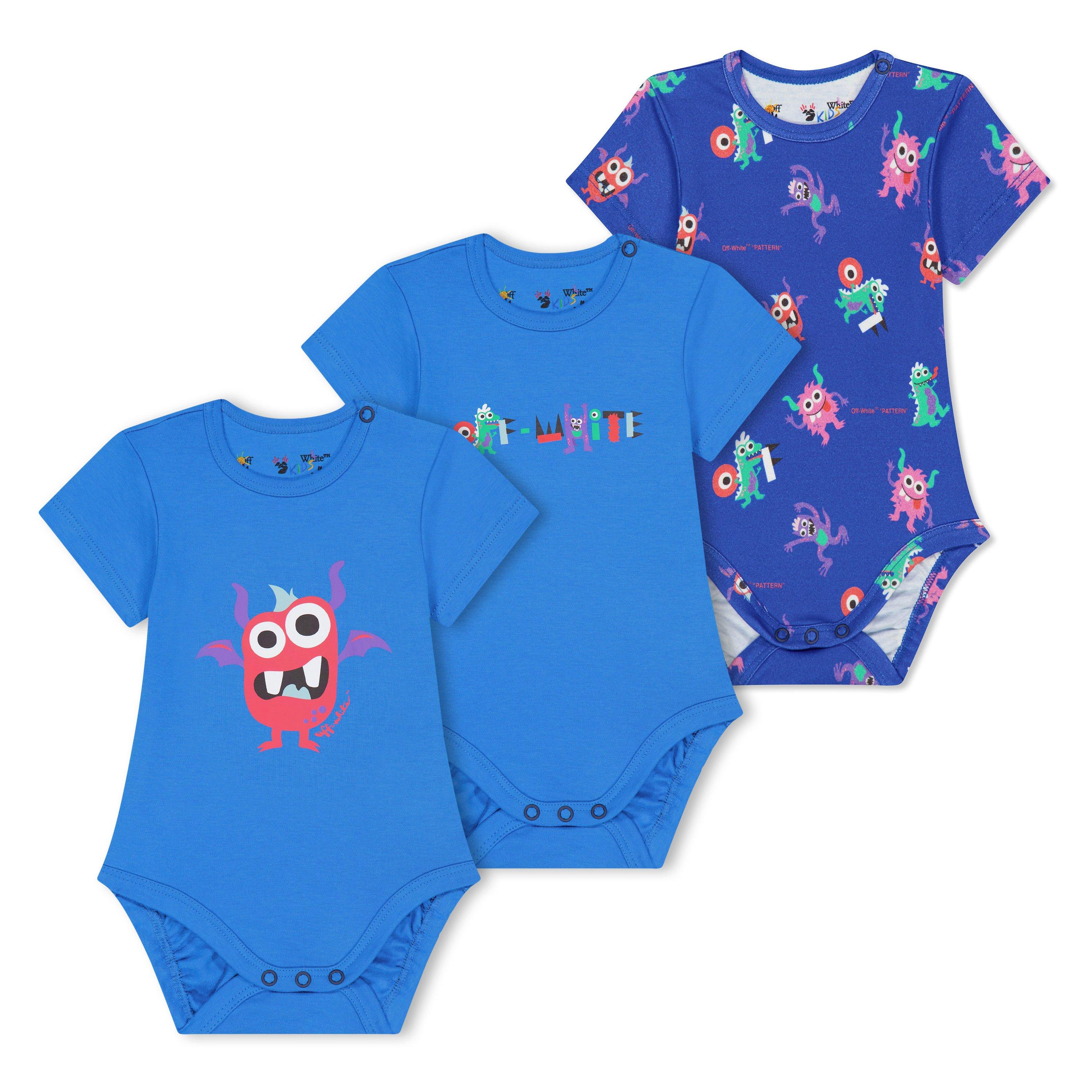 Azul/Multi - Off White - Kids M Body Set 3 Pack Monster ClOver The Heading - 1