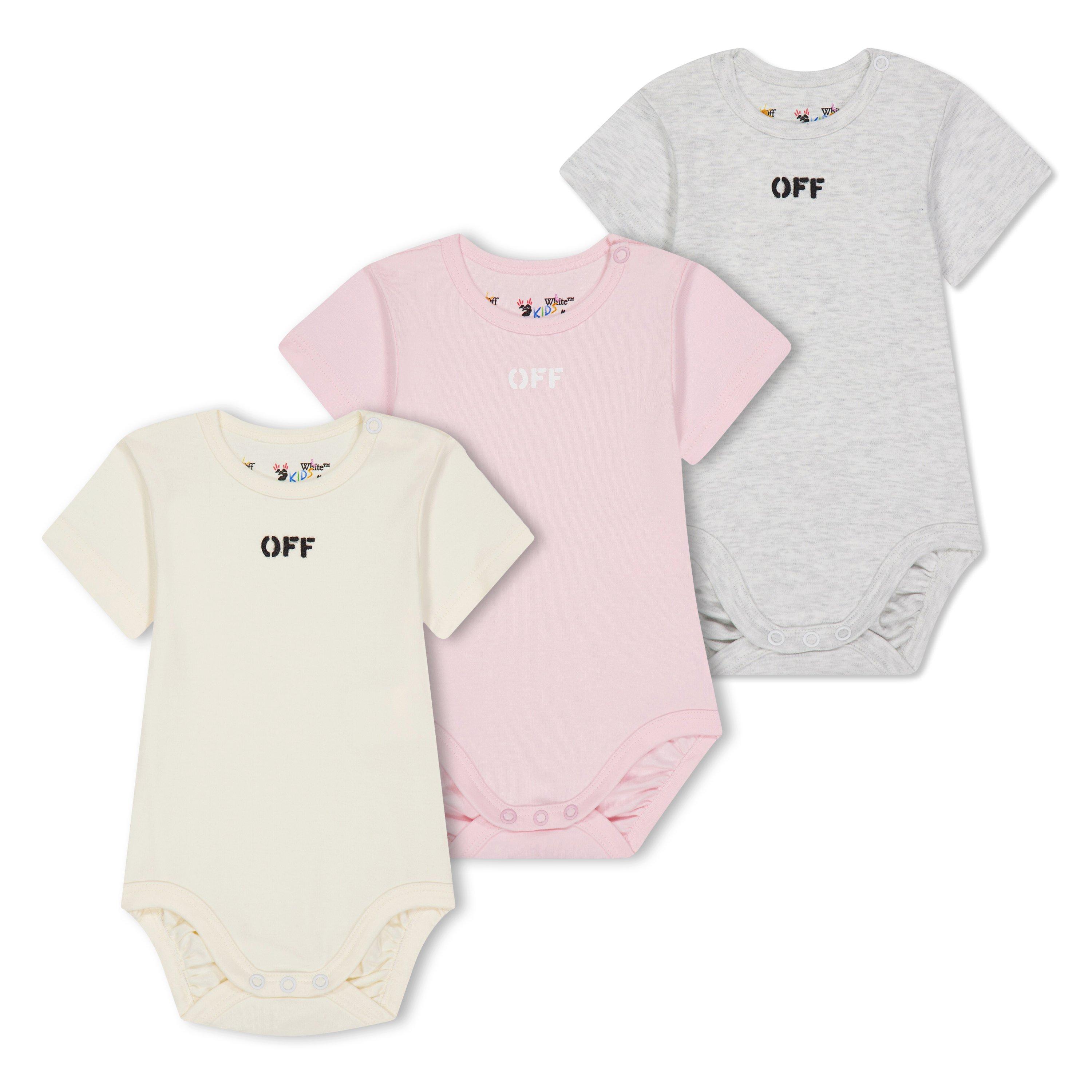 Multicolor - Off White - Kids Short-Sleeve 3-Pack Bodysuit Set - 1
