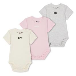 Off White 3 Pack Bodysuit Set Babies