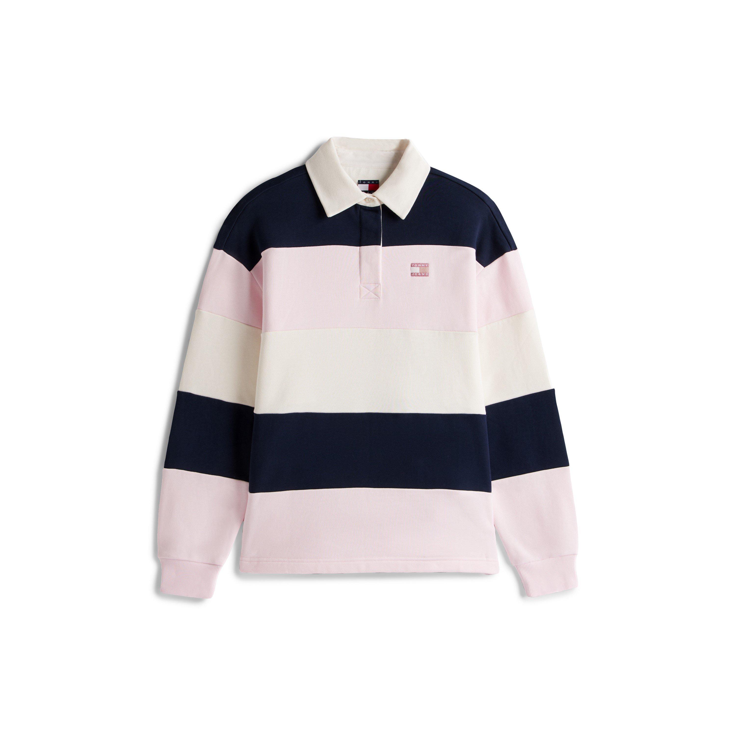 Tommy Jeans Women's Badge Rugby Polo Shirt - Light Pink - 12 (M)