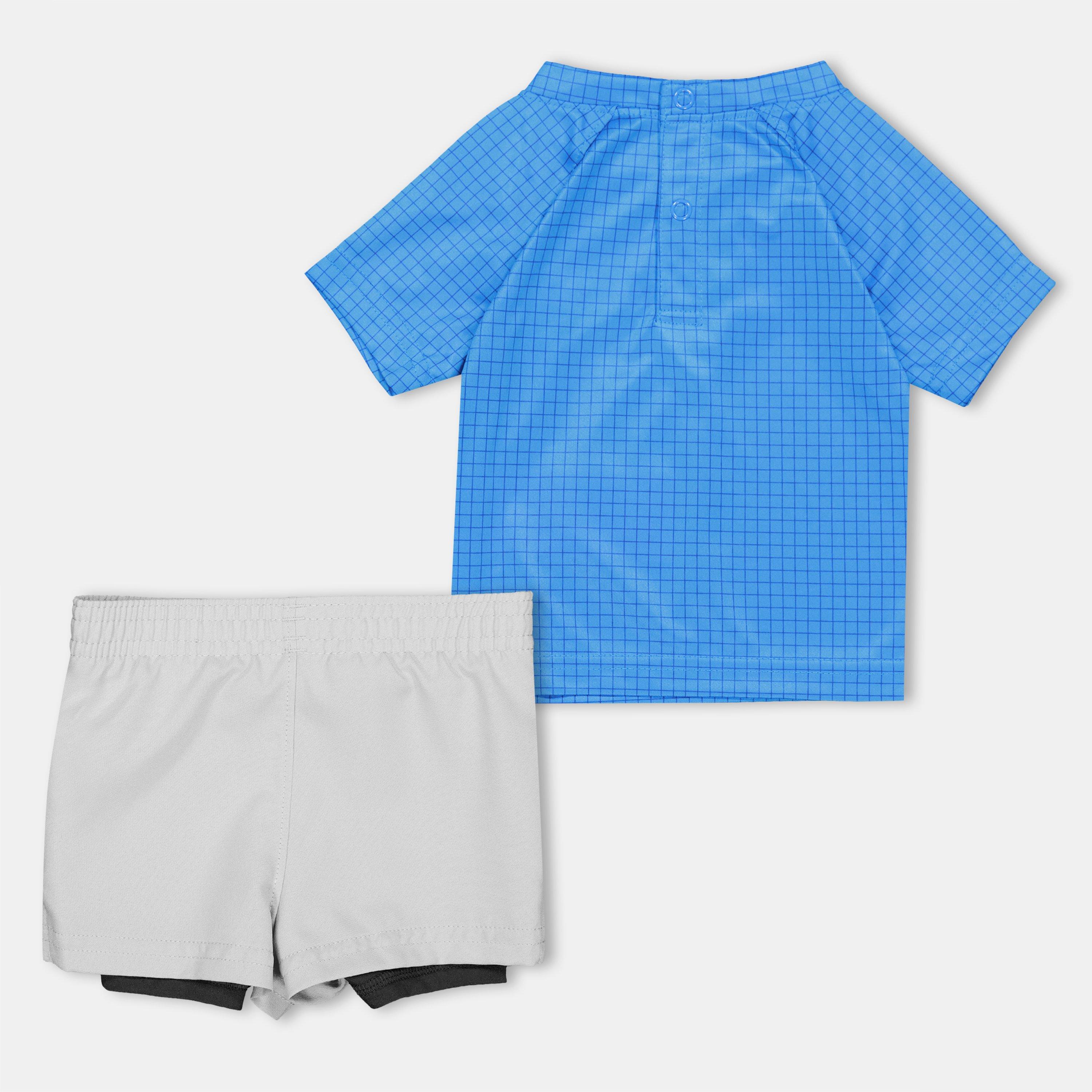 Electric Blue - Under Armour - Gris 2-in-1 Top and Shorts Set - 2