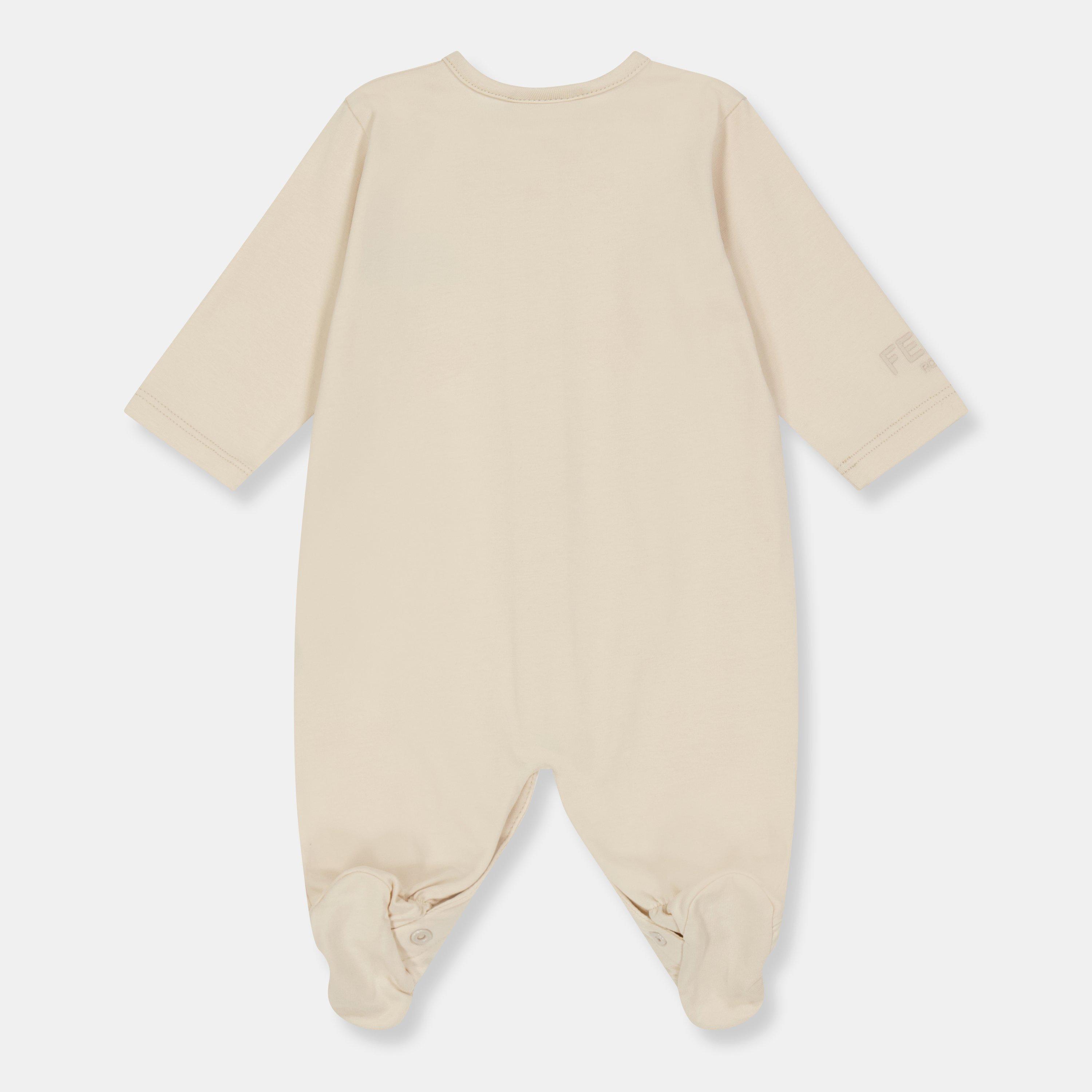 Beige F19J5 - Fendi - Unisex Kids' FF Bear Onesie - 2