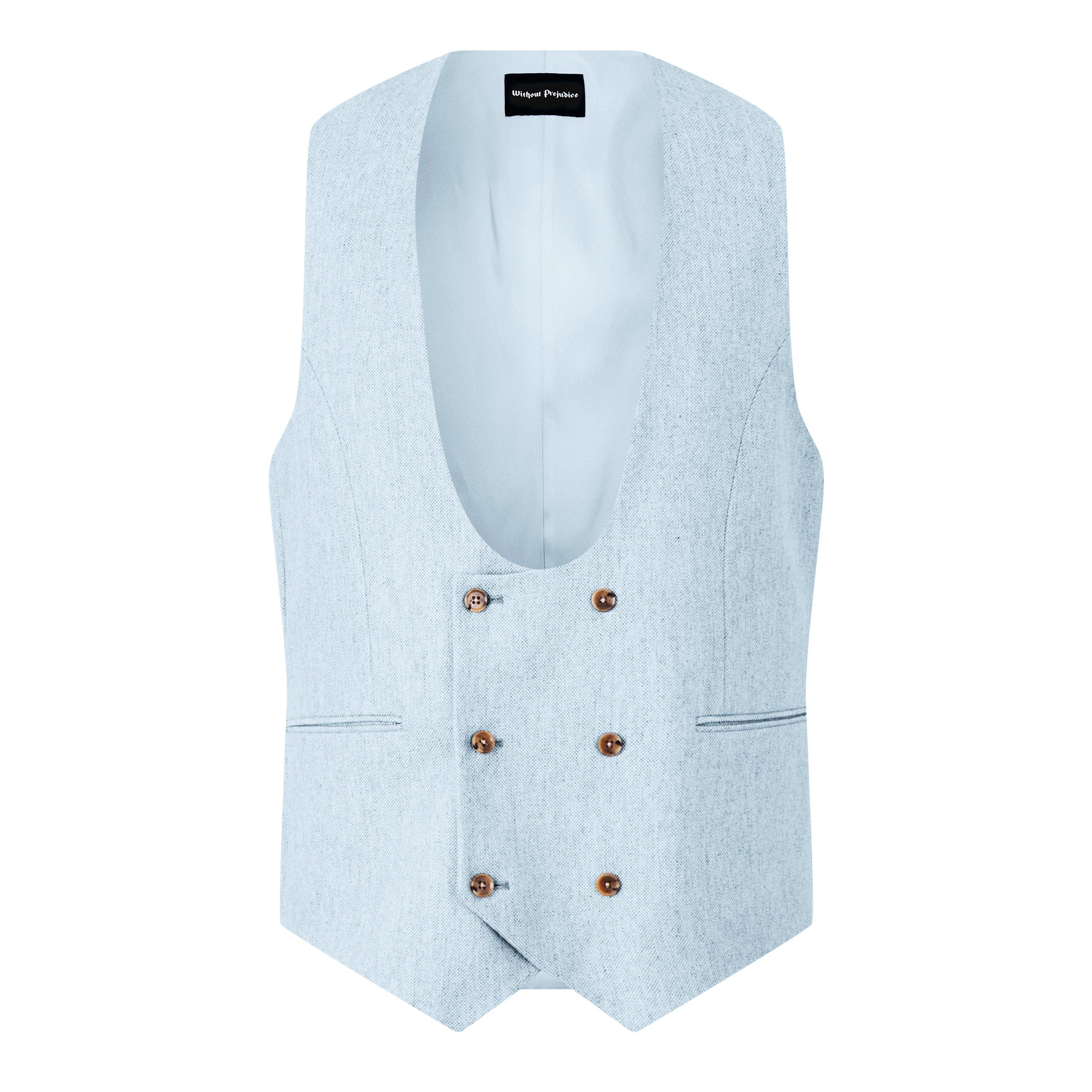 Without Prejudice Men's Wp Archer Donegal Waistcoat Blue Size 42 (52) - Image 2