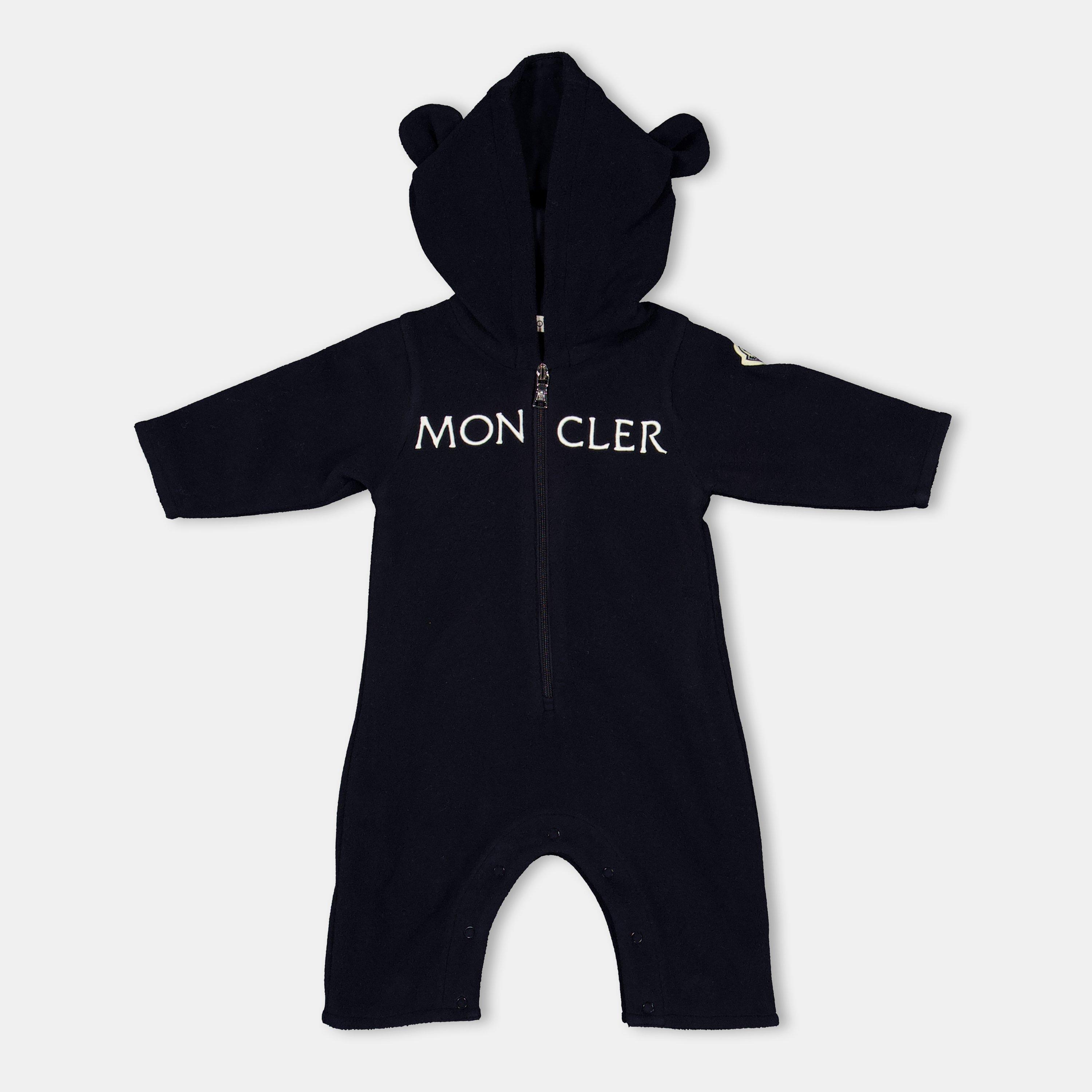 Moncler  Kids' Fleece Onesies - Navy 778 - Size 12-18 Mnth