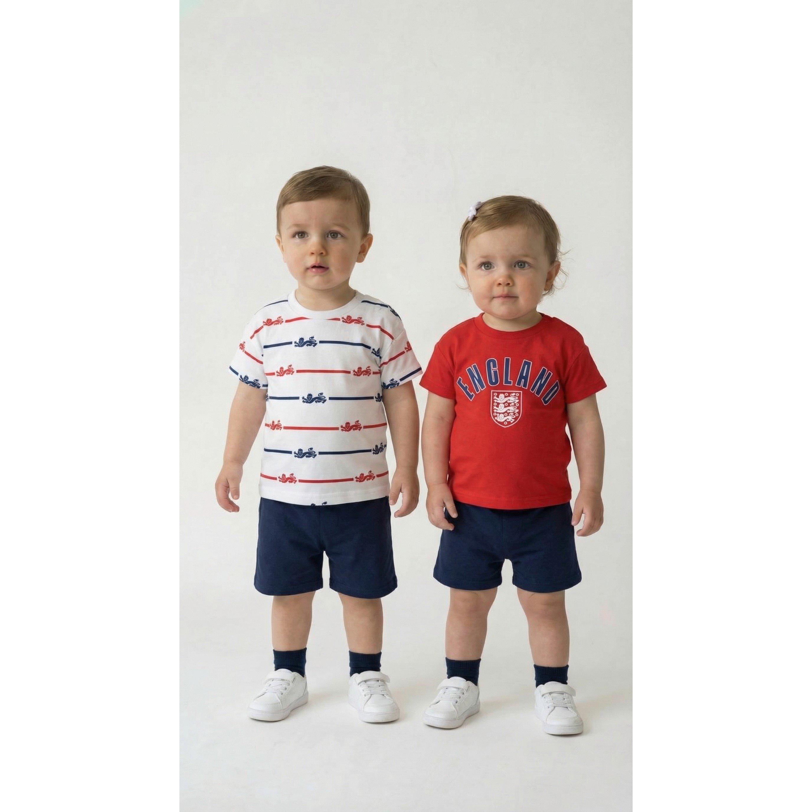 Rouge/Blanc/Marine - Team - England Two Pack Graphic T-Shirts - 3