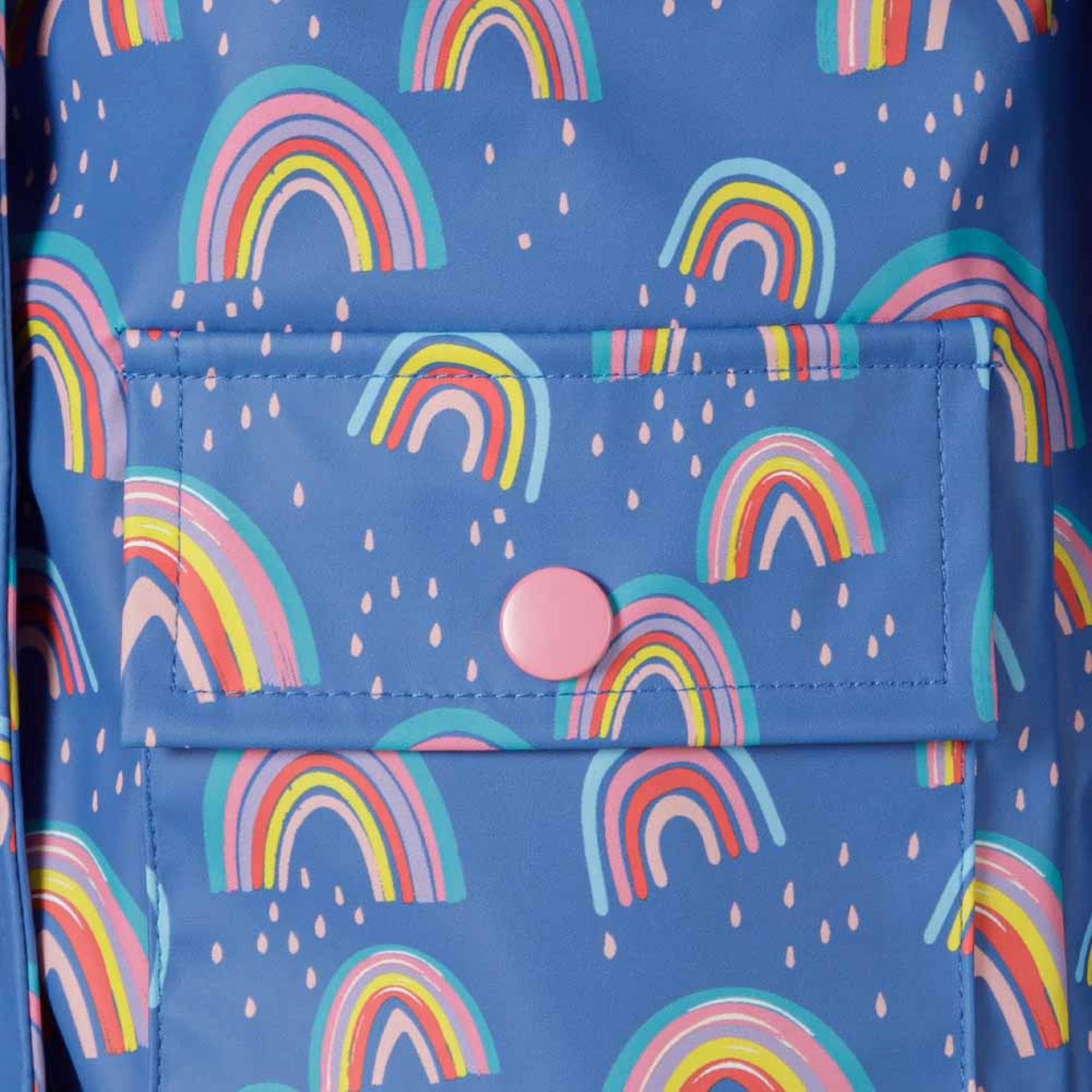 Royal Blue - Minoti - Girls rain jacket printed cobalt blue - 5